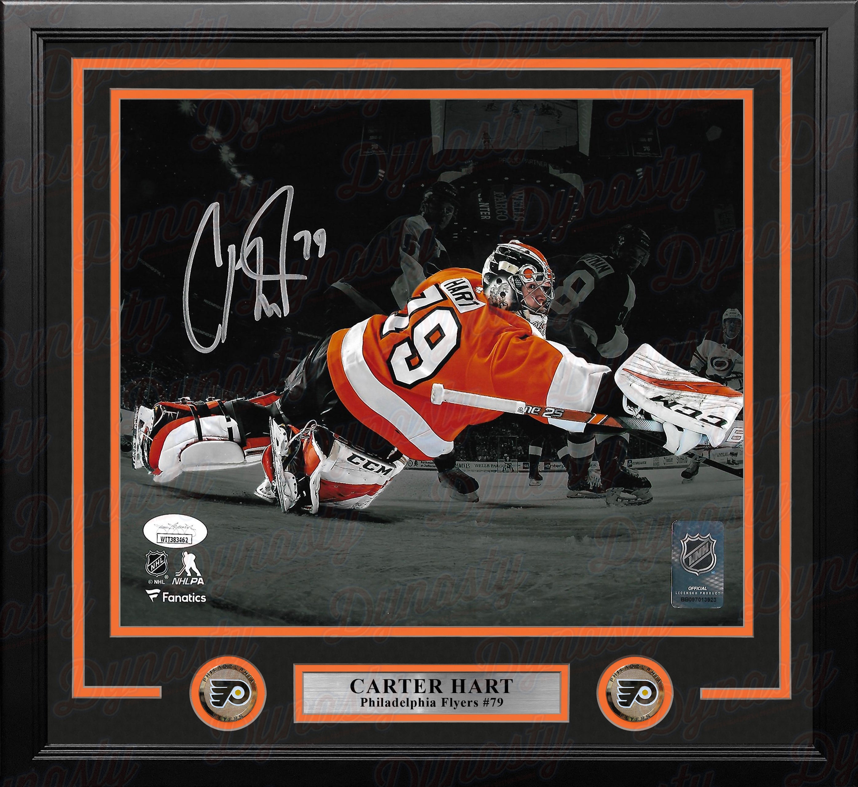 Carter Hart Blackout Philadelphia Flyers Autographed Framed Hockey Photo - Sports Collectibles, Sports Memorabilia, Sports Fan Shop, Sports Gifts