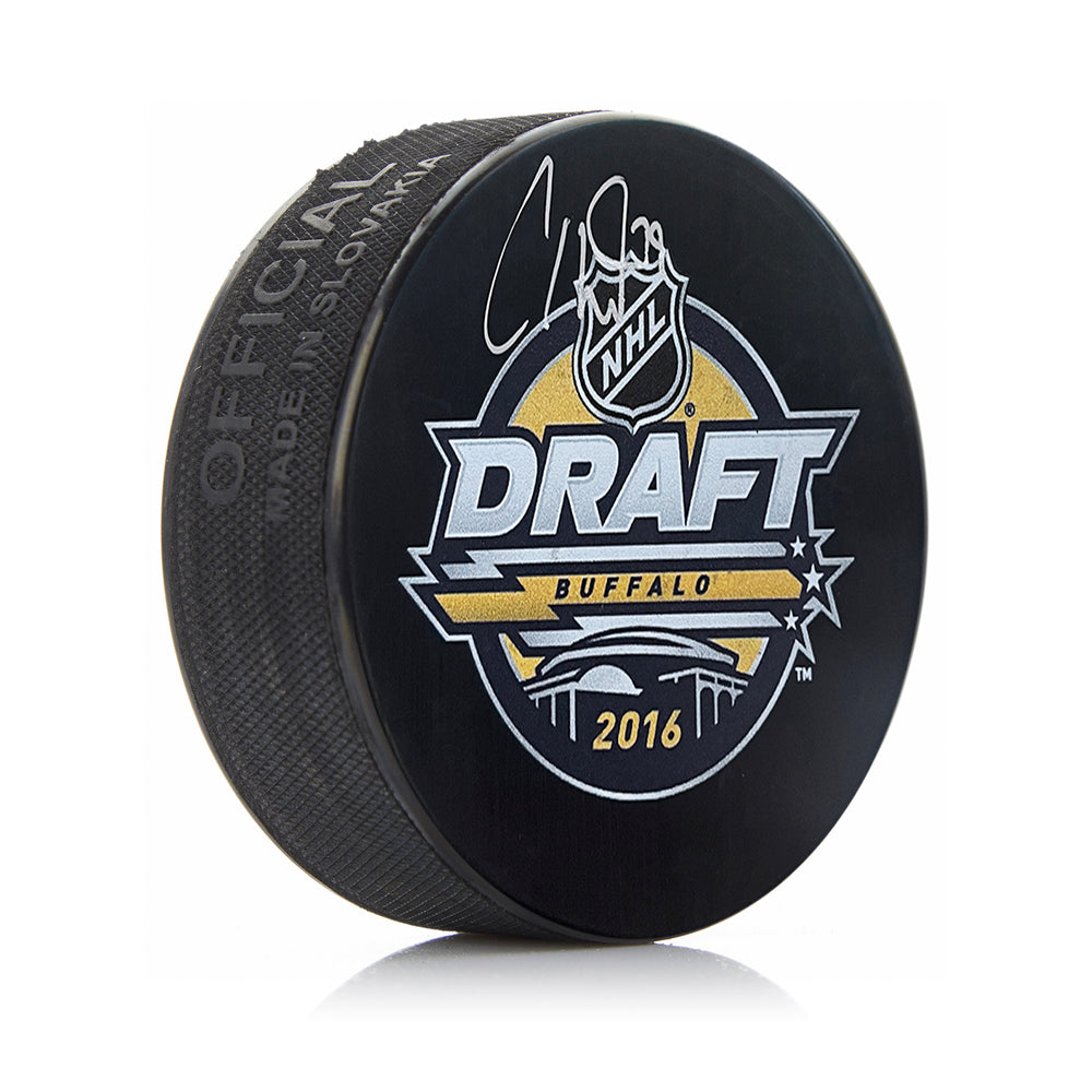 Carter Hart Philadelphia Flyers Autographed 2016 NHL Hockey Draft Logo Puck - Sports Collectibles, Sports Memorabilia, Sports Fan Shop, Sports Gifts