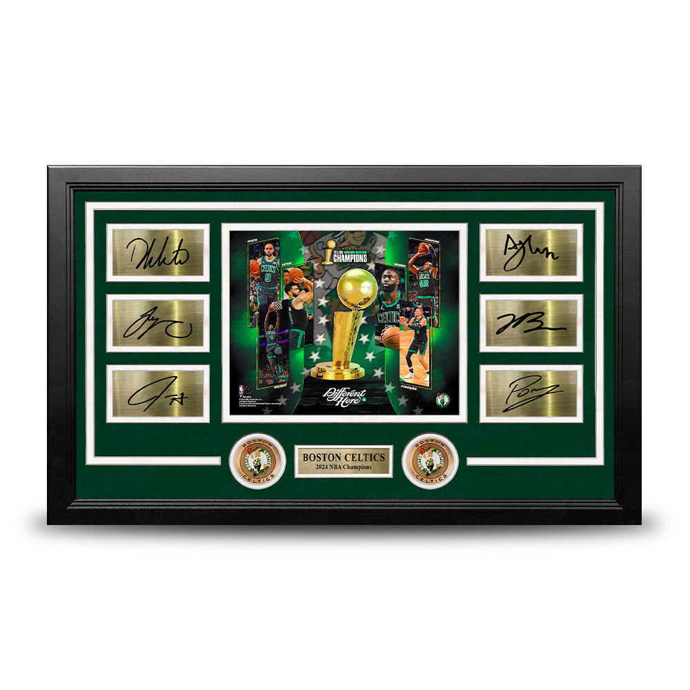 Boston Celtics 2024 NBA Champions 8" x 10" Framed Basketball Collage Photo with Engraved Autographs - Sports Collectibles, Sports Memorabilia, Sports Fan Shop, Sports Gifts