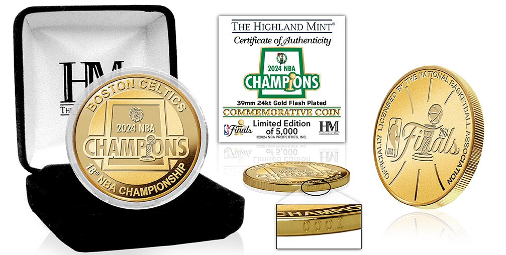 Boston Celtics 2024 NBA Champions Gold Coin - Sports Collectibles, Sports Memorabilia, Sports Fan Shop, Sports Gifts