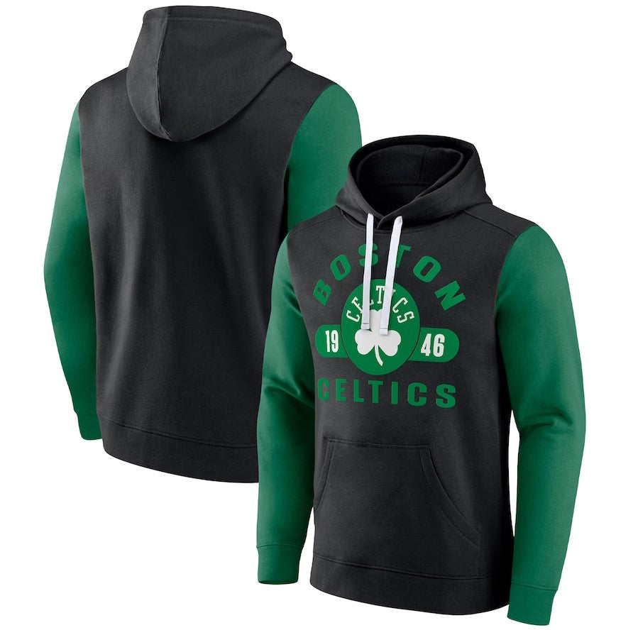 Boston Celtics Black & Green Attack Colorblock Pullover Hoodie - Sports Collectibles, Sports Memorabilia, Sports Fan Shop, Sports Gifts