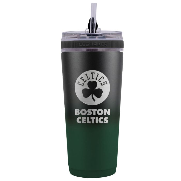Boston Celtics 26 oz Stainless Steel Ice Shaker Bottle - Sports Collectibles, Sports Memorabilia, Sports Fan Shop, Sports Gifts