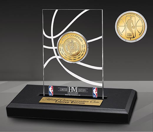 Boston Celtics 18-Time NBA Champions Gold Coin in Acrylic Display - Sports Collectibles, Sports Memorabilia, Sports Fan Shop, Sports Gifts