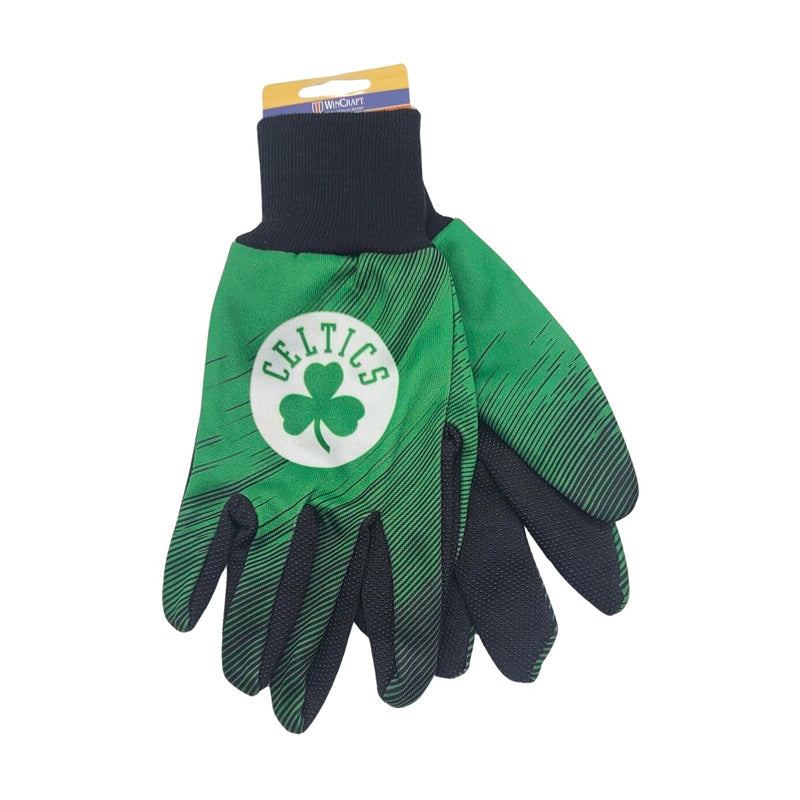 Boston Celtics Striped Utility Gloves - Sports Collectibles, Sports Memorabilia, Sports Fan Shop, Sports Gifts