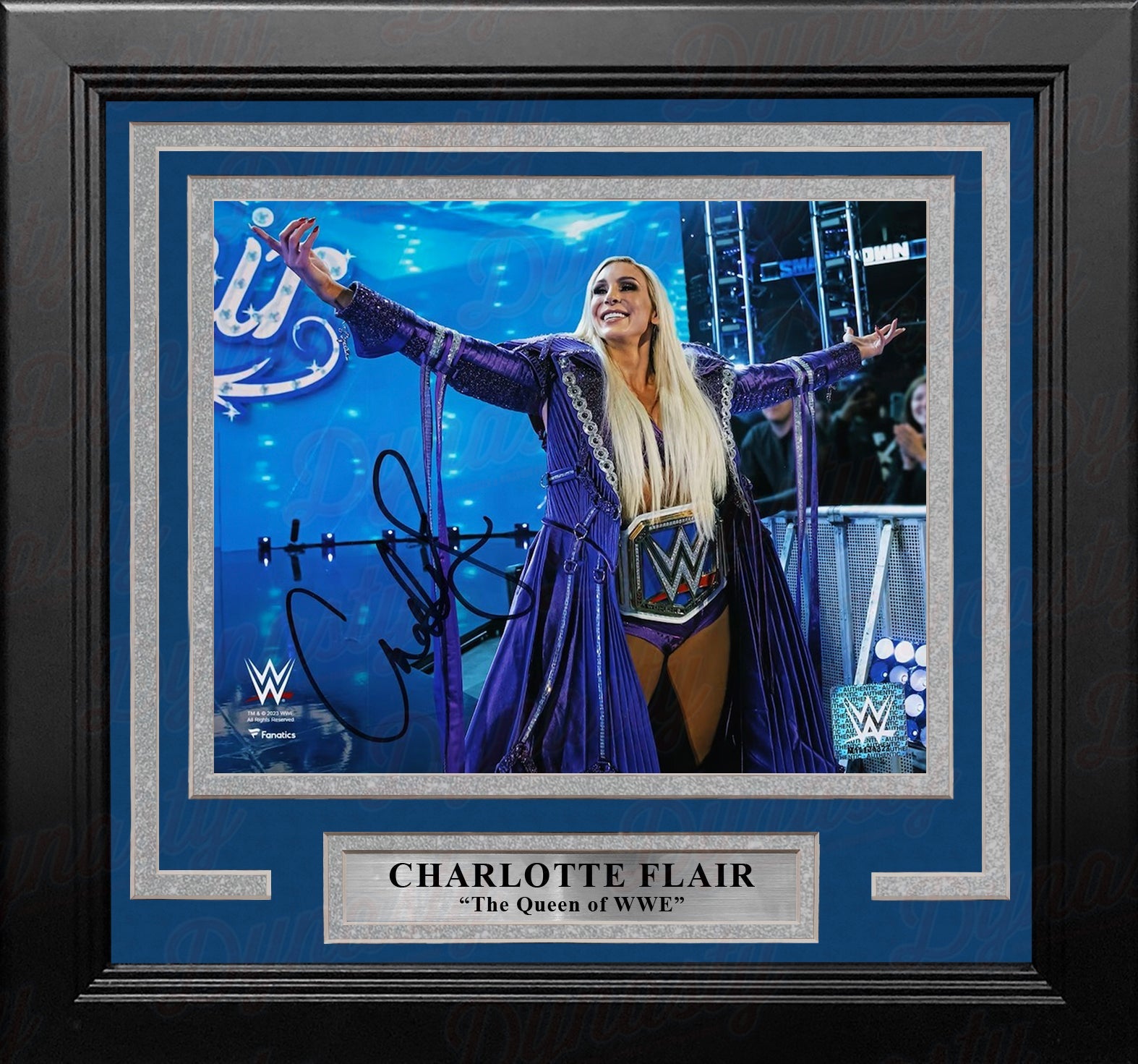 Charlotte Flair Championship Entrance Autographed 8" x 10" Framed WWE Wrestling Photo - Sports Collectibles, Sports Memorabilia, Sports Fan Shop, Sports Gifts