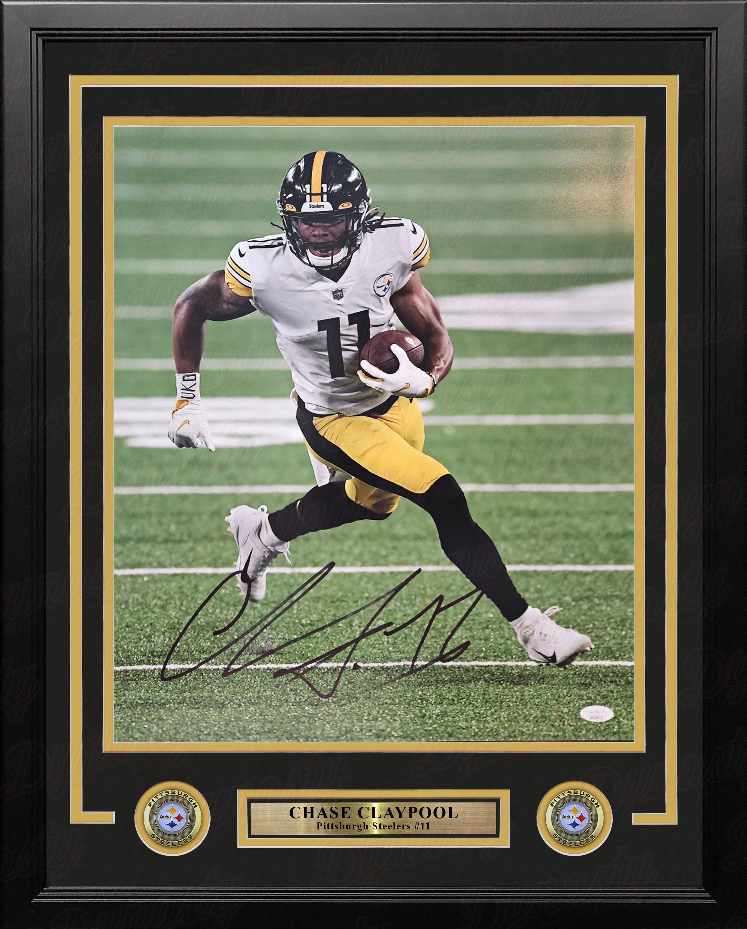 Chase Claypool Running Action Pittsburgh Steelers Autographed 16" x 20" Framed Football Photo - Sports Collectibles, Sports Memorabilia, Sports Fan Shop, Sports Gifts