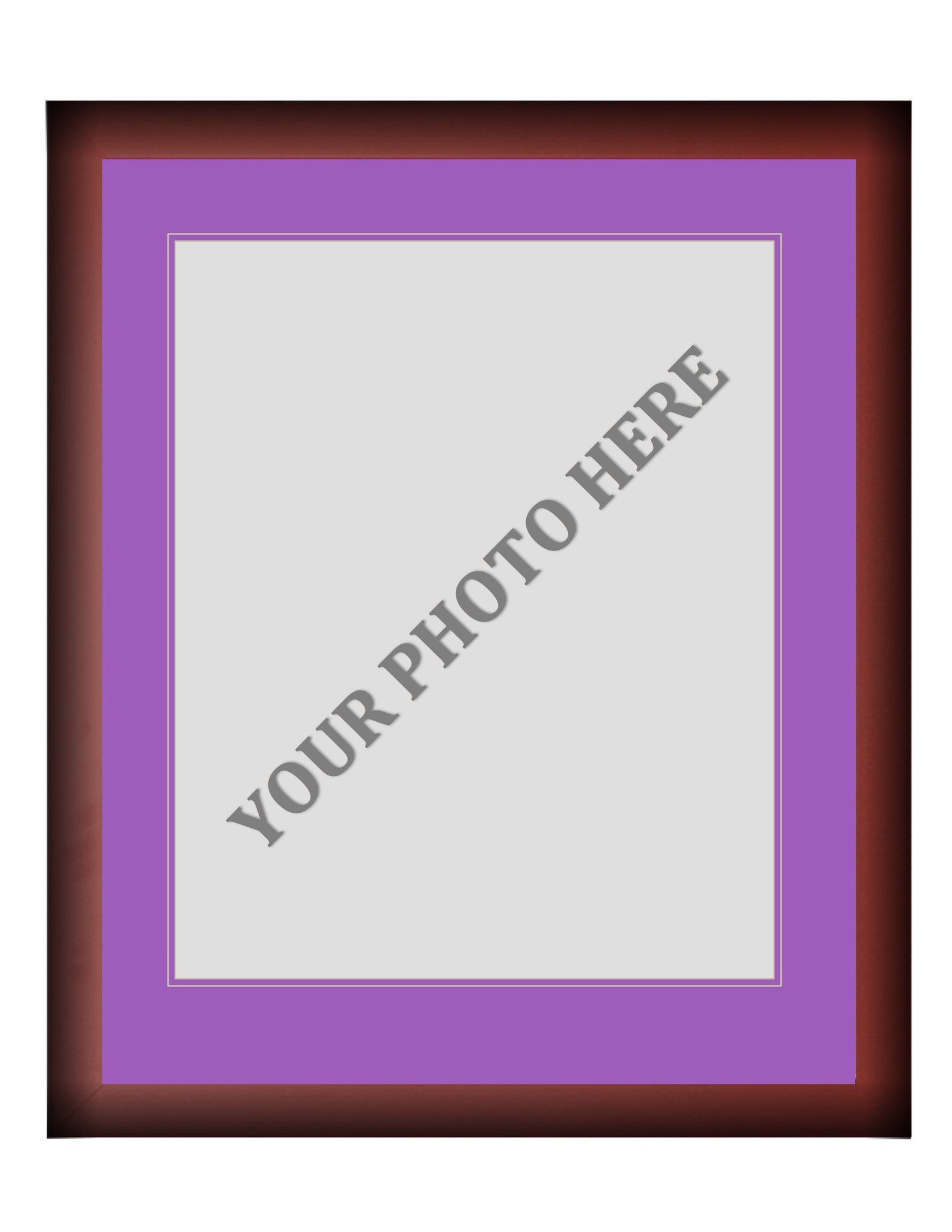 Frame Kit - Cherry Wood Frame | Purple Matting | Purple Trim - Sports Collectibles, Sports Memorabilia, Sports Fan Shop, Sports Gifts
