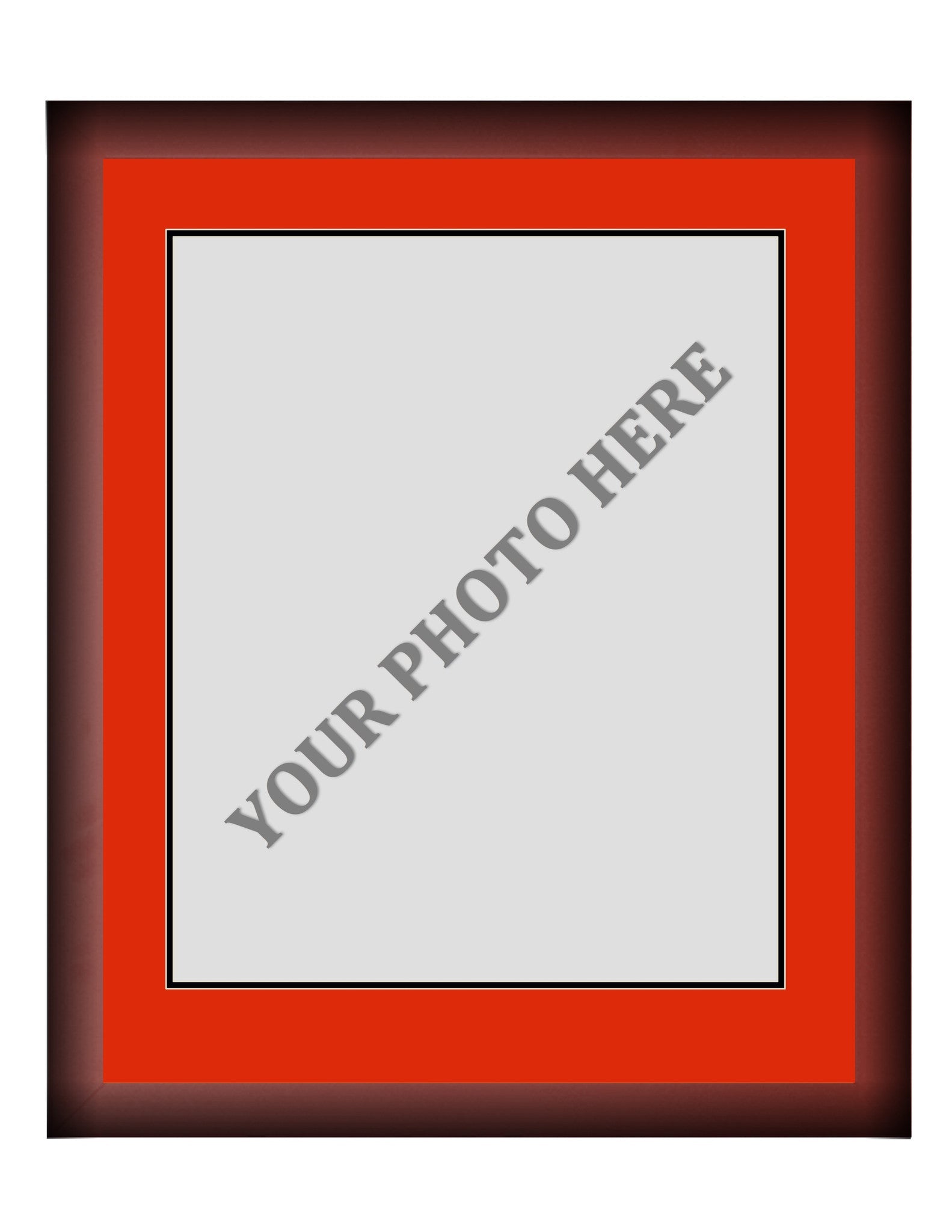 Frame Kit - Cherry Wood Frame | Red Matting | Black Trim - Sports Collectibles, Sports Memorabilia, Sports Fan Shop, Sports Gifts
