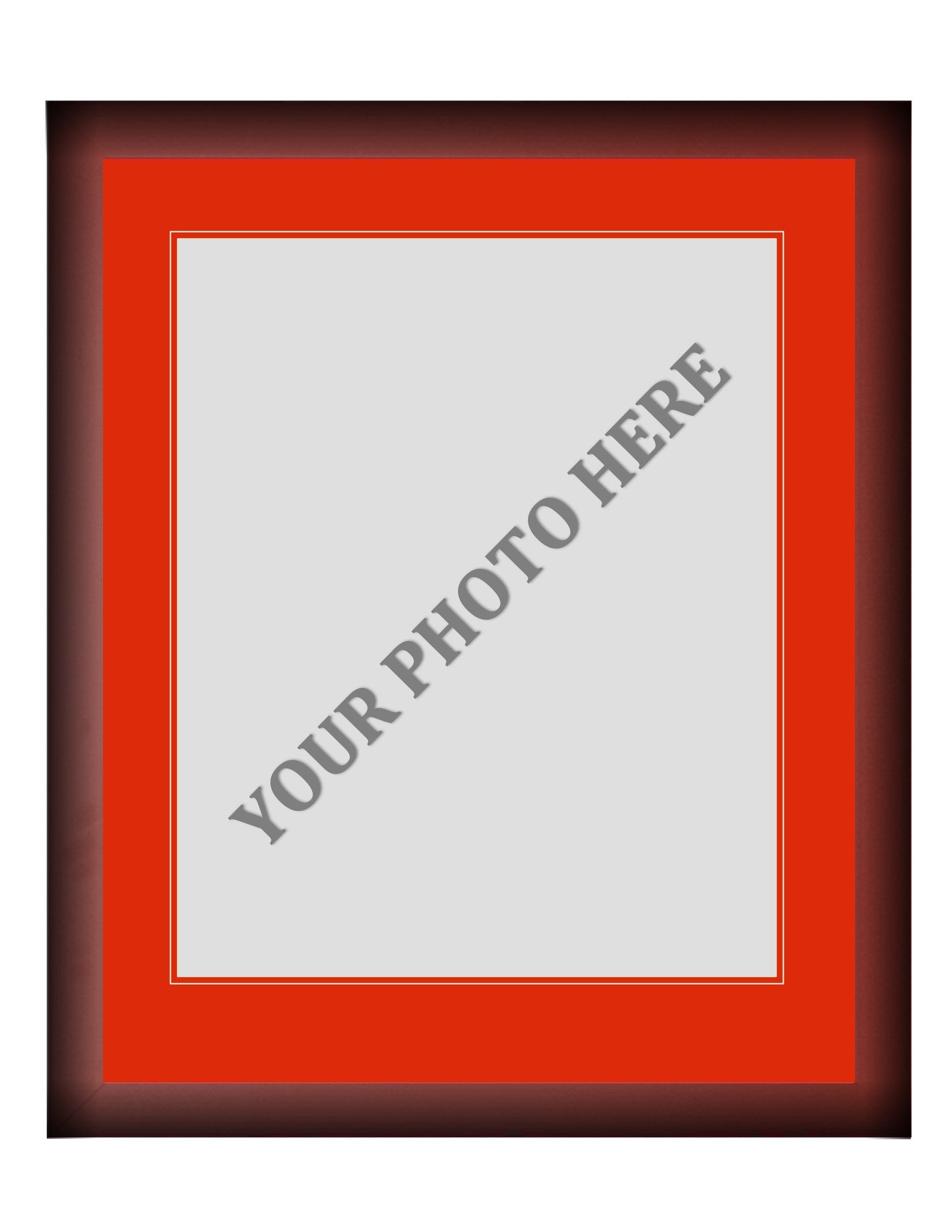 Frame Kit - Cherry Wood Frame | Red Matting | Red Trim - Sports Collectibles, Sports Memorabilia, Sports Fan Shop, Sports Gifts