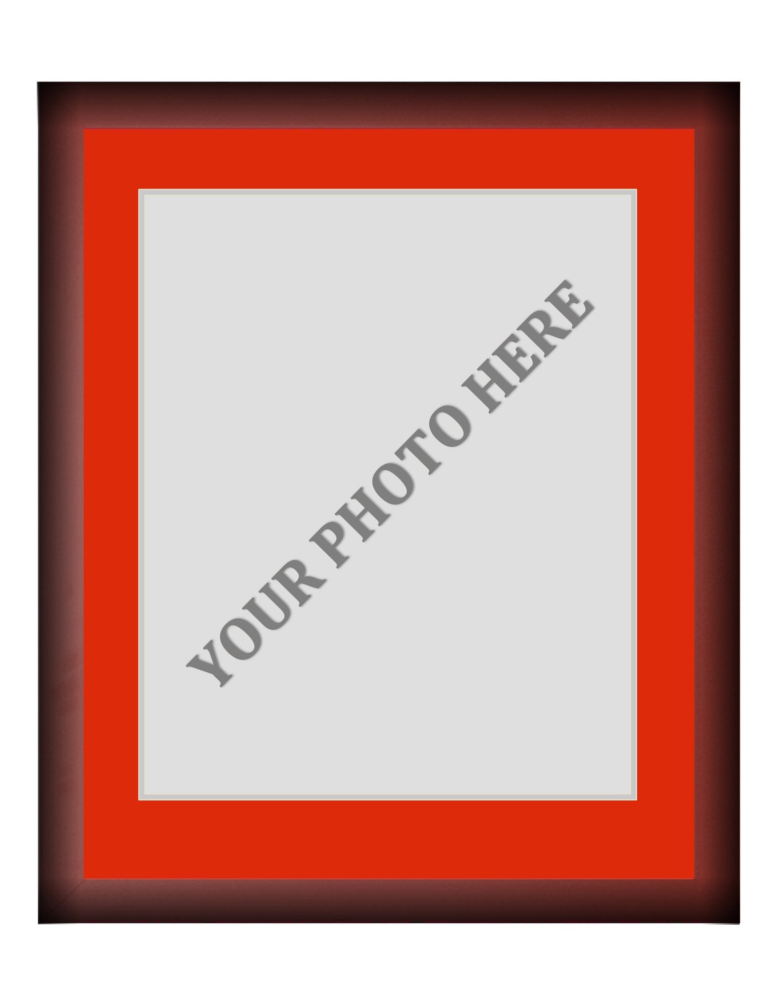 Frame Kit - Cherry Wood Frame | Red Matting | Silver Trim - Sports Collectibles, Sports Memorabilia, Sports Fan Shop, Sports Gifts