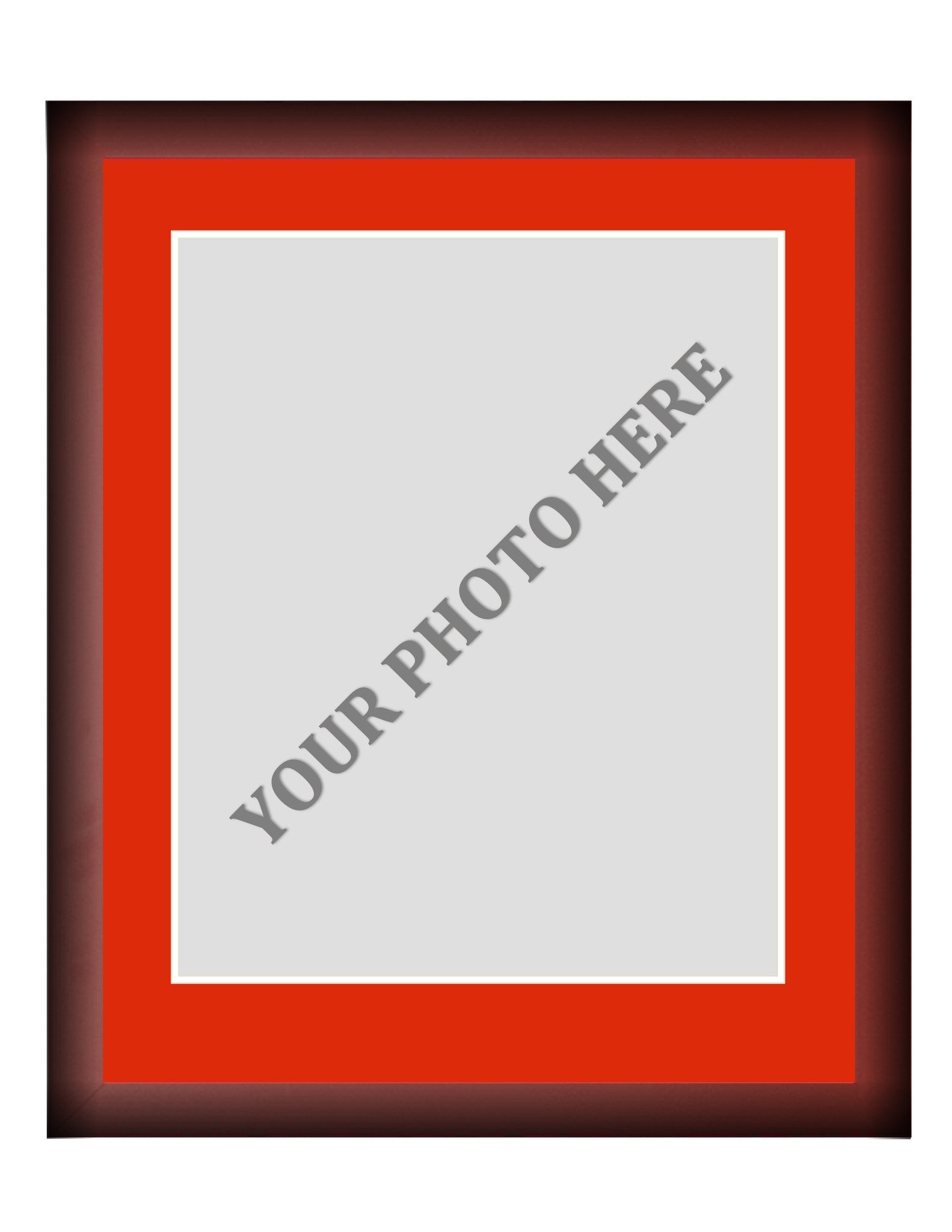 Frame Kit - Cherry Wood Frame | Red Matting | White Trim - Sports Collectibles, Sports Memorabilia, Sports Fan Shop, Sports Gifts