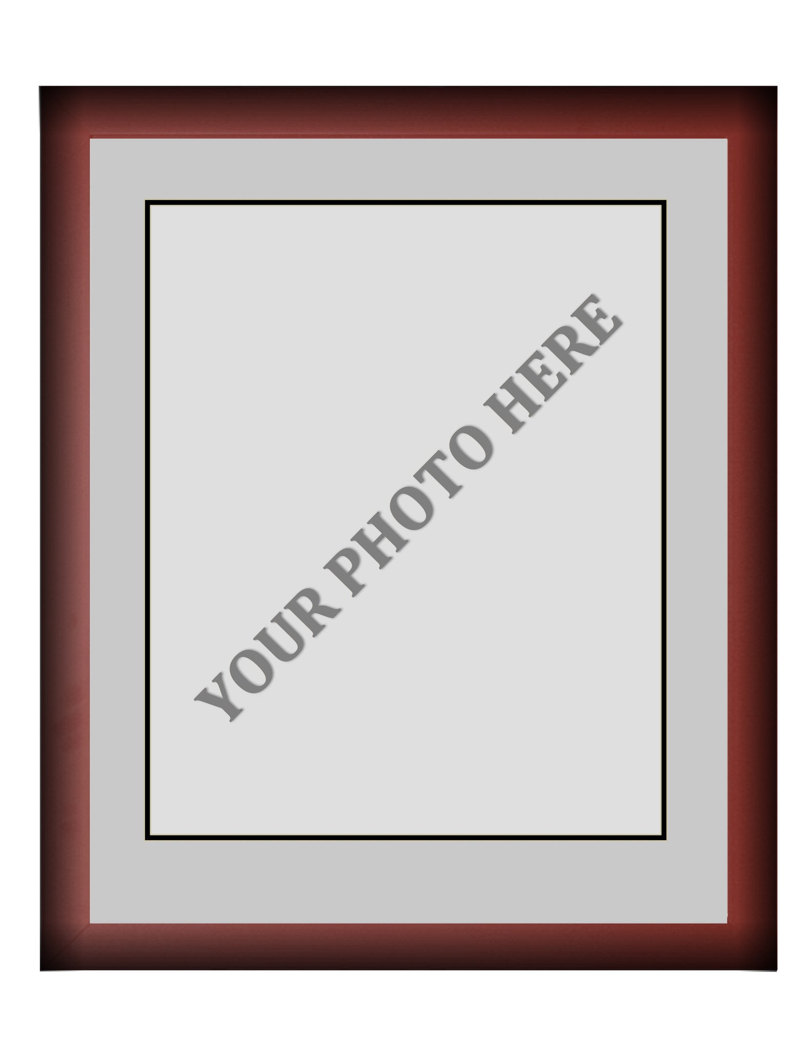 Frame Kit - Cherry Wood Frame | Silver Matting | Black Trim - Sports Collectibles, Sports Memorabilia, Sports Fan Shop, Sports Gifts