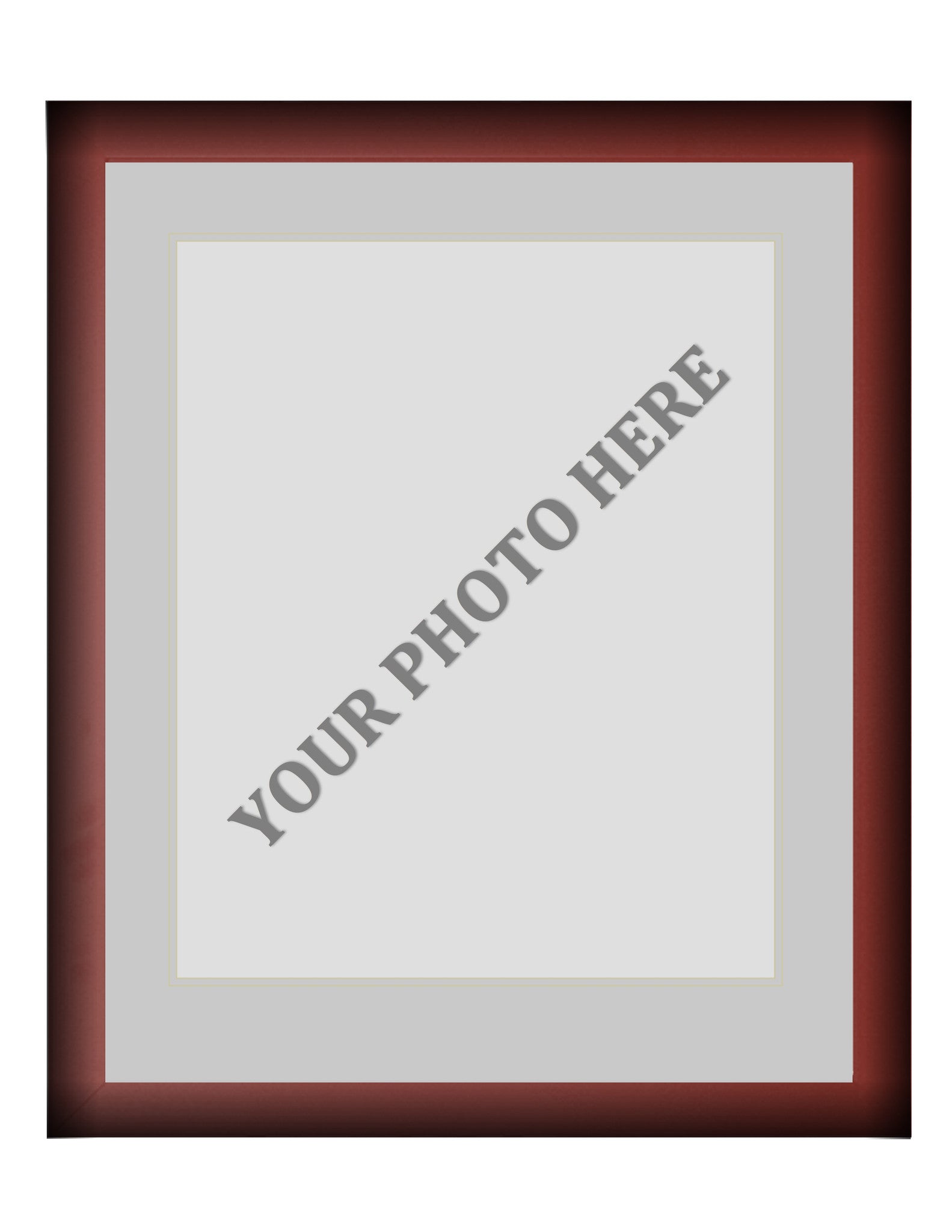 Frame Kit - Cherry Wood Frame | Silver Matting | Silver Trim - Sports Collectibles, Sports Memorabilia, Sports Fan Shop, Sports Gifts