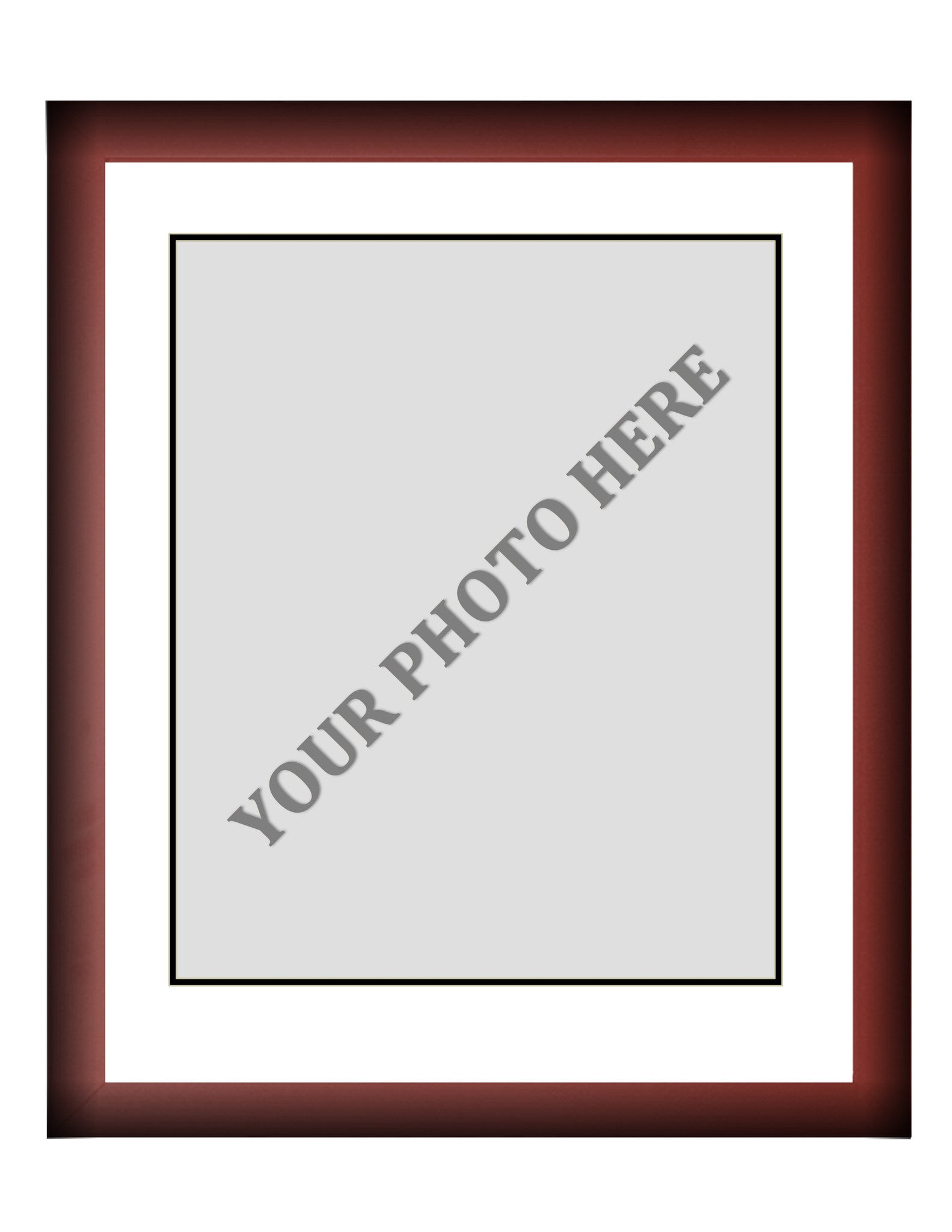 Frame Kit - Cherry Wood Frame | White Matting | Black Trim - Sports Collectibles, Sports Memorabilia, Sports Fan Shop, Sports Gifts