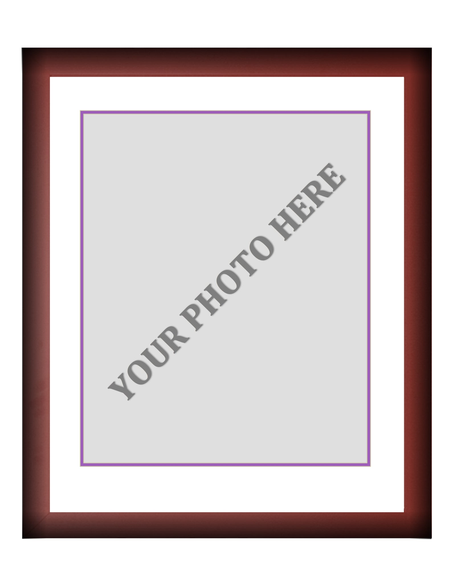 Frame Kit - Cherry Wood Frame | White Matting | Purple Trim - Sports Collectibles, Sports Memorabilia, Sports Fan Shop, Sports Gifts