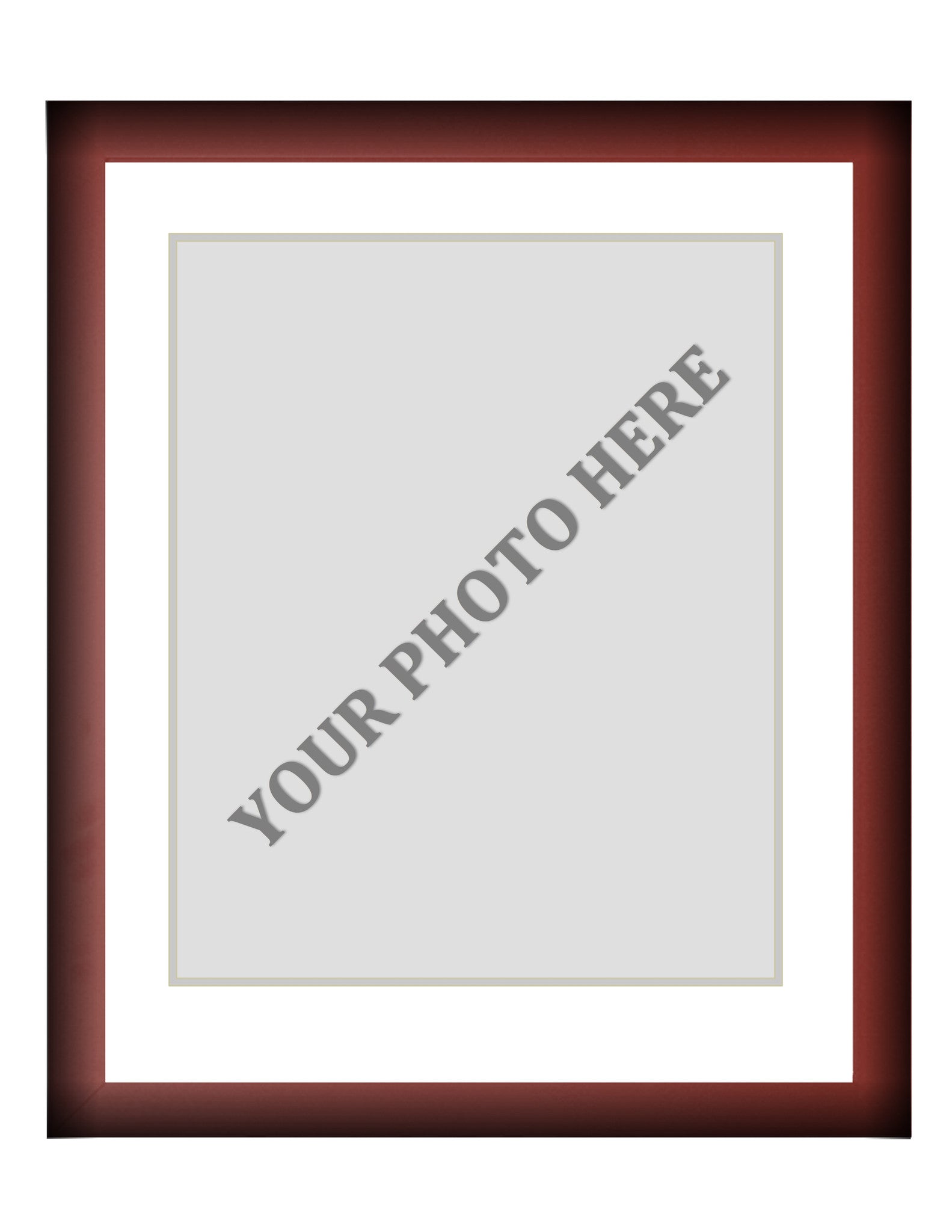 Frame Kit - Cherry Wood Frame | White Matting | Silver Trim - Sports Collectibles, Sports Memorabilia, Sports Fan Shop, Sports Gifts