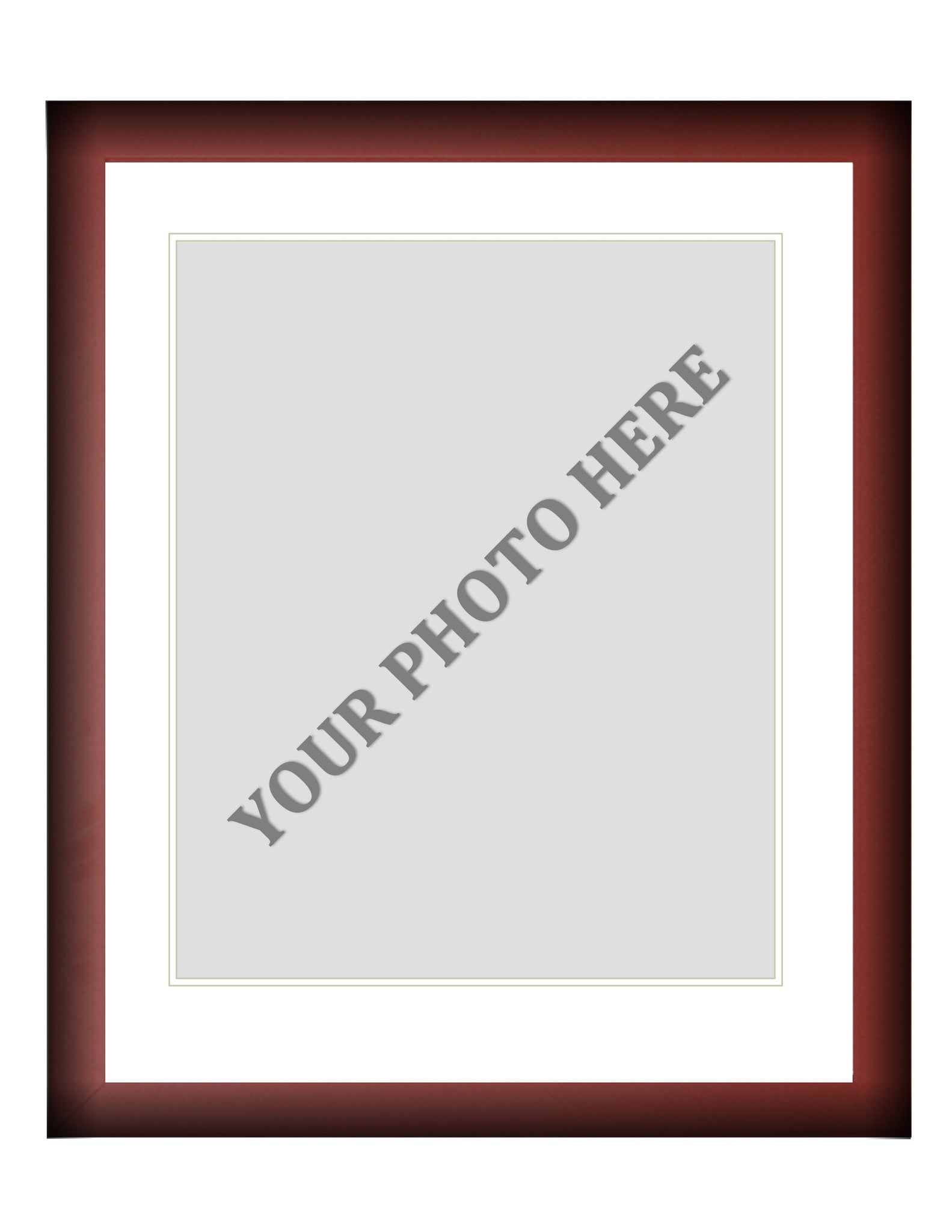Frame Kit - Cherry Wood Frame | White Matting | White Trim - Sports Collectibles, Sports Memorabilia, Sports Fan Shop, Sports Gifts