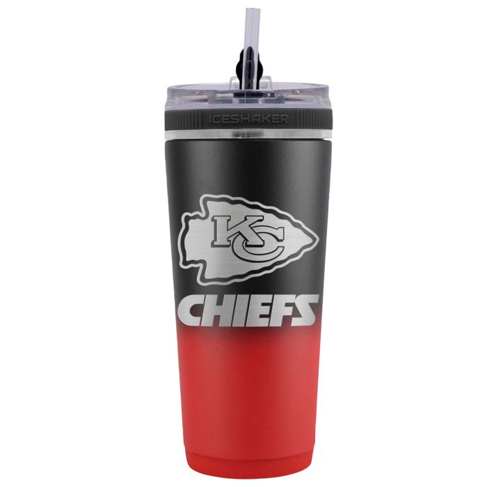Kansas City Chiefs 26 oz Stainless Steel Ice Shaker Bottle - Sports Collectibles, Sports Memorabilia, Sports Fan Shop, Sports Gifts