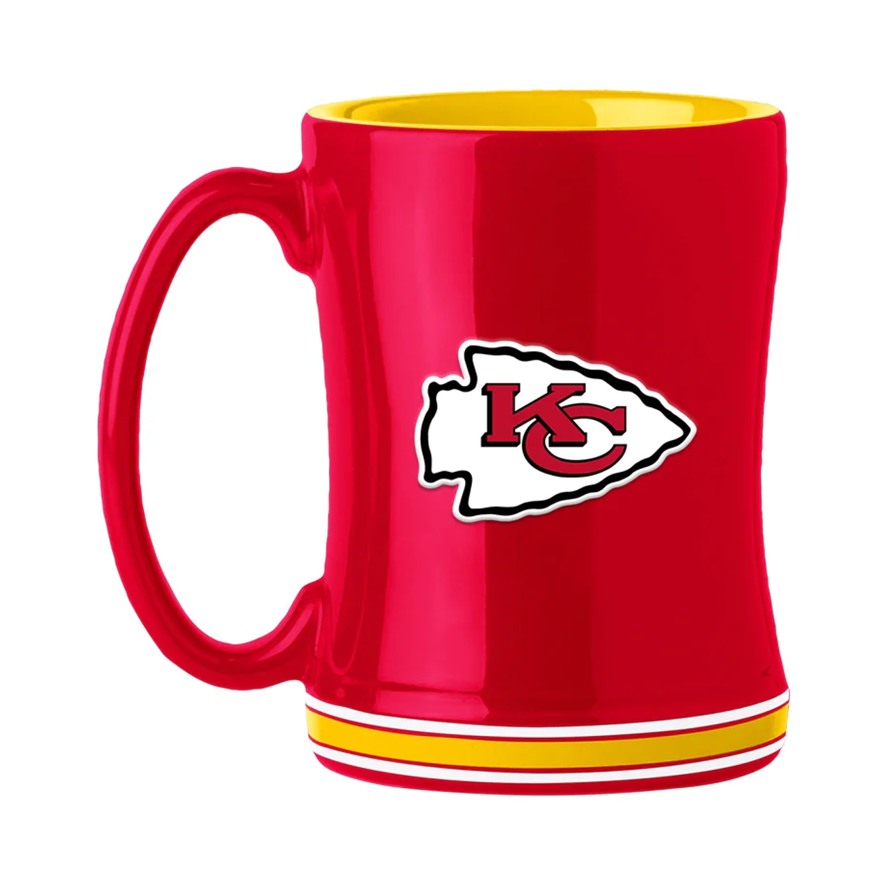 Kansas City Chiefs Coffee Mug 14oz Sculpted Relief Team Color - Sports Collectibles, Sports Memorabilia, Sports Fan Shop, Sports Gifts