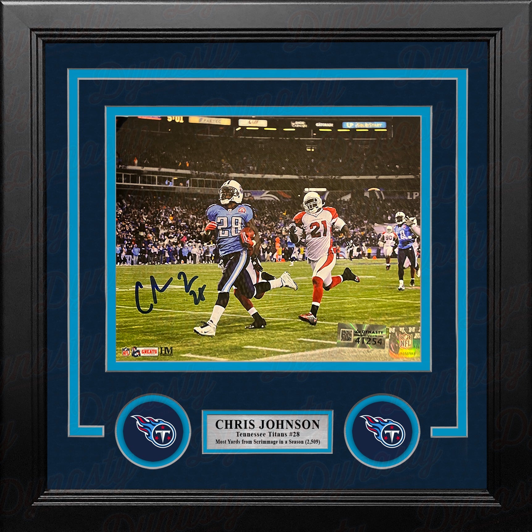 Chris Johnson Sideline Run Tennessee Titans Autographed 8" x 10" Framed Football Photo - Sports Collectibles, Sports Memorabilia, Sports Fan Shop, Sports Gifts