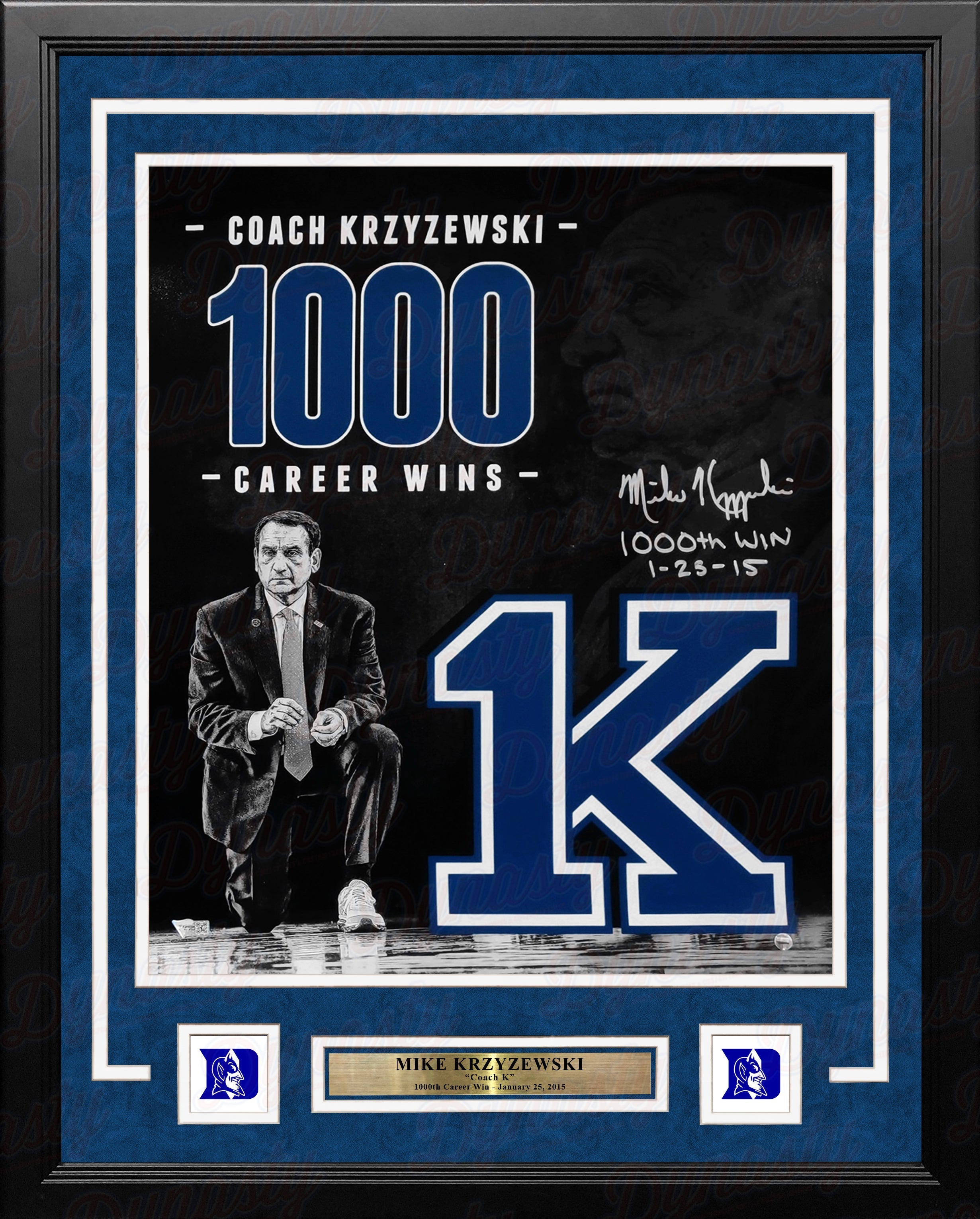 Mike Krzyzewski Duke Blue Devils Autographed 16x20 College Basketball Photo with 1000th Win Inscription - Sports Collectibles, Sports Memorabilia, Sports Fan Shop, Sports Gifts