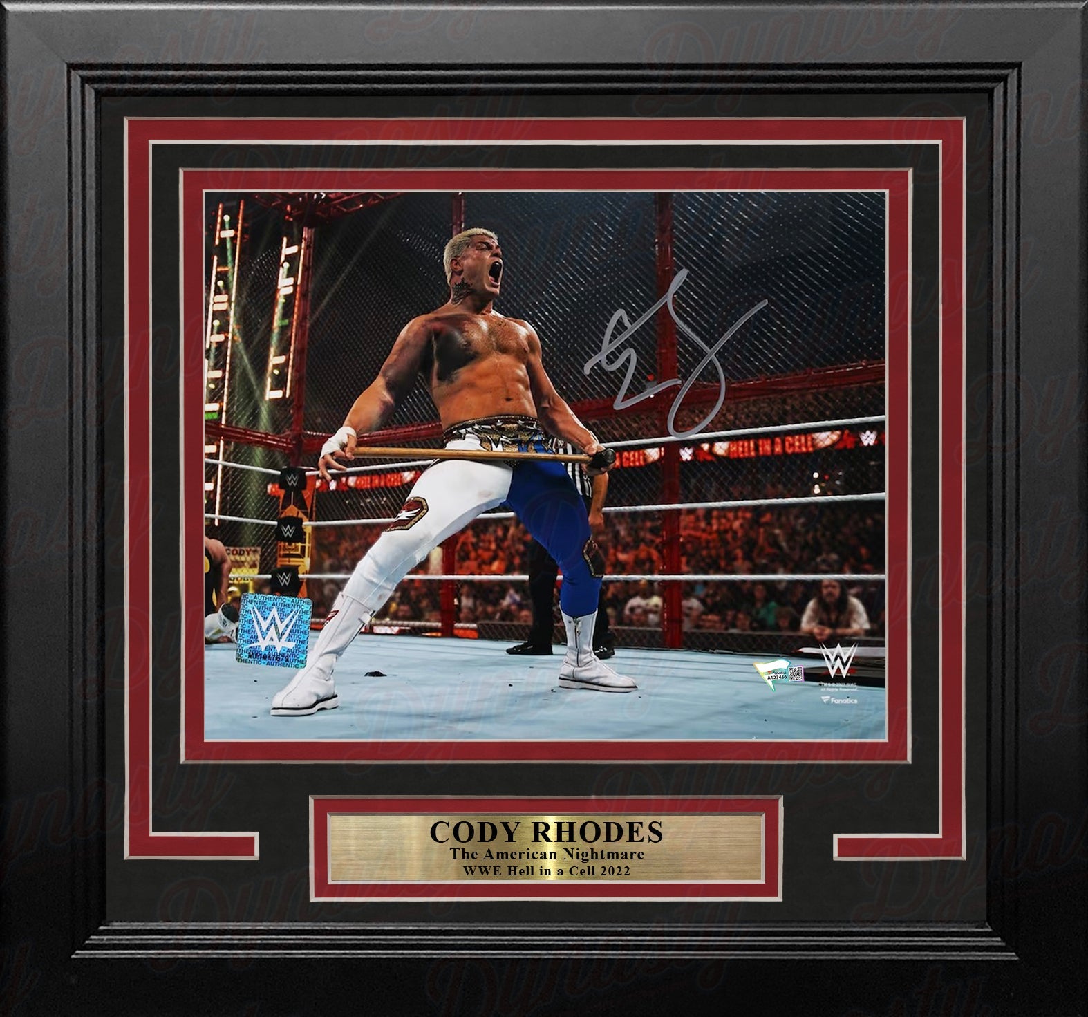 Cody Rhodes Hell in a Cell with a Sledgehammer Autographed 8" x 10" Framed Wrestling Photo - Sports Collectibles, Sports Memorabilia, Sports Fan Shop, Sports Gifts