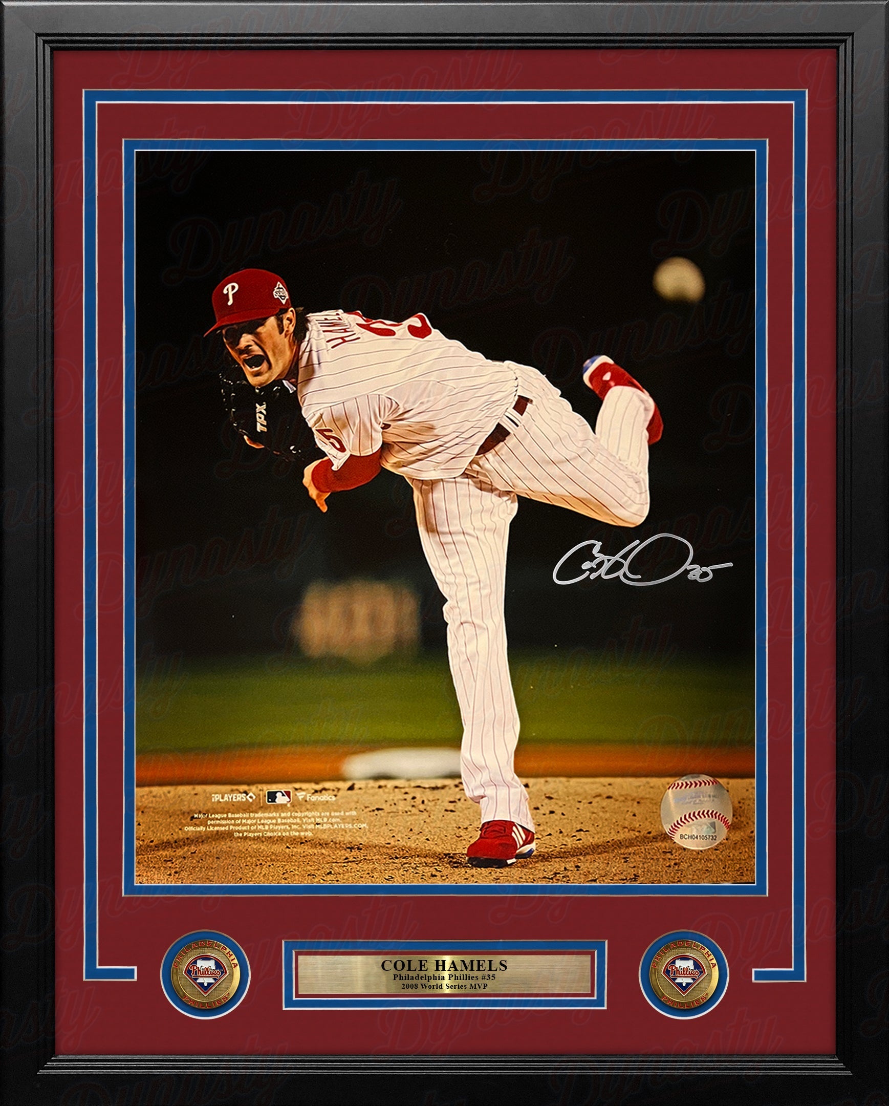 Cole Hamels 2008 World Series Philadelphia Phillies Autographed 16" x 20" Framed Baseball Photo - Sports Collectibles, Sports Memorabilia, Sports Fan Shop, Sports Gifts