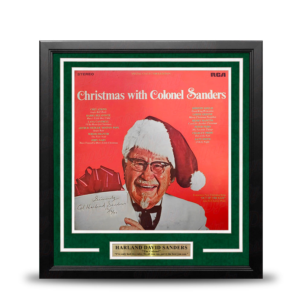 Colonel Harland David Sanders Kentucky Fried Chicken Autographed Framed Album - Sports Collectibles, Sports Memorabilia, Sports Fan Shop, Sports Gifts
