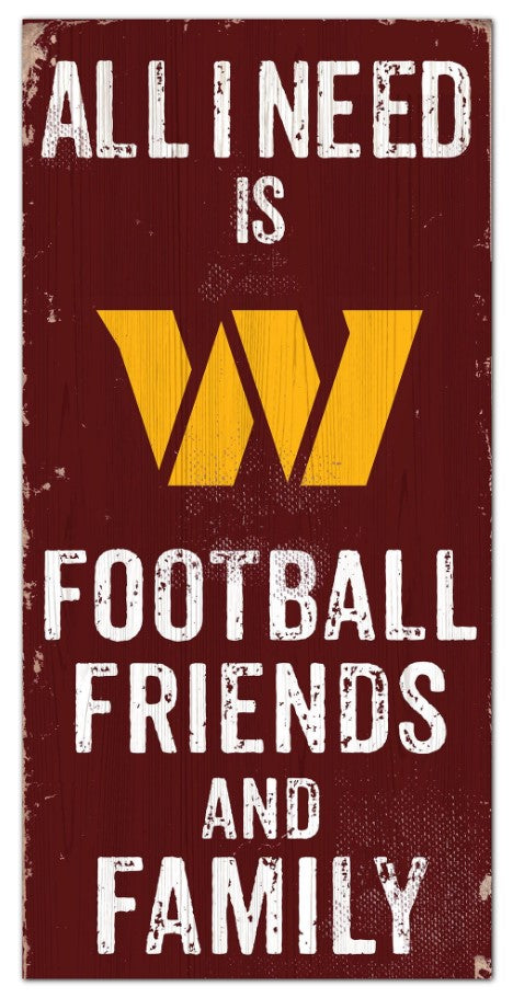 Washington Commanders Football, Friends, & Family Wood Sign - Sports Collectibles, Sports Memorabilia, Sports Fan Shop, Sports Gifts