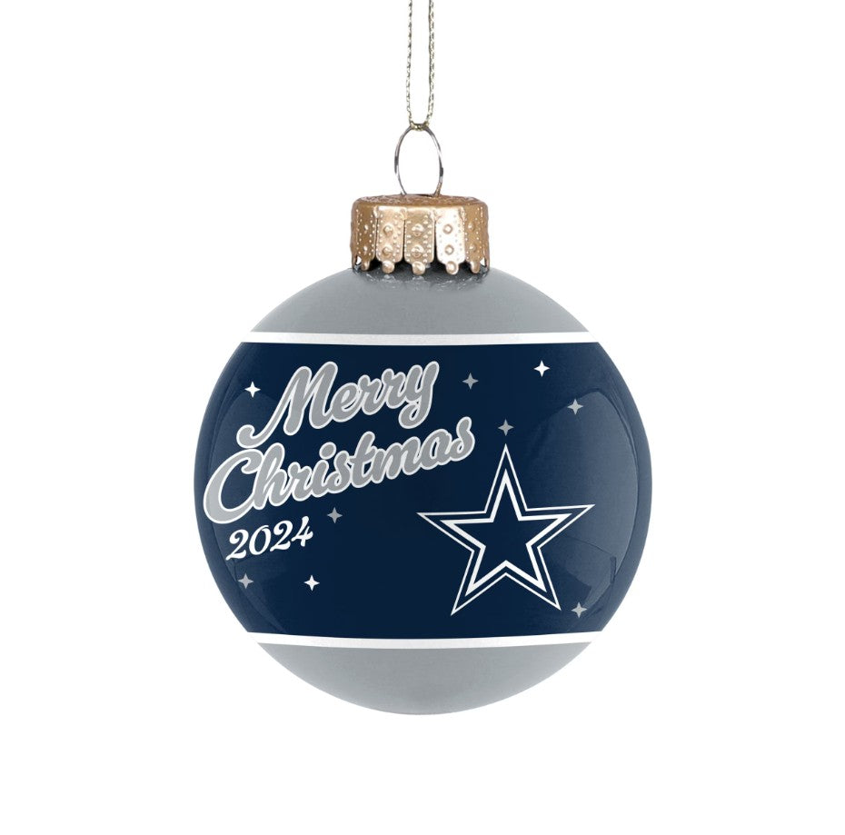 Dallas Cowboys 2024 Holiday Glass Ball Ornament - Sports Collectibles, Sports Memorabilia, Sports Fan Shop, Sports Gifts
