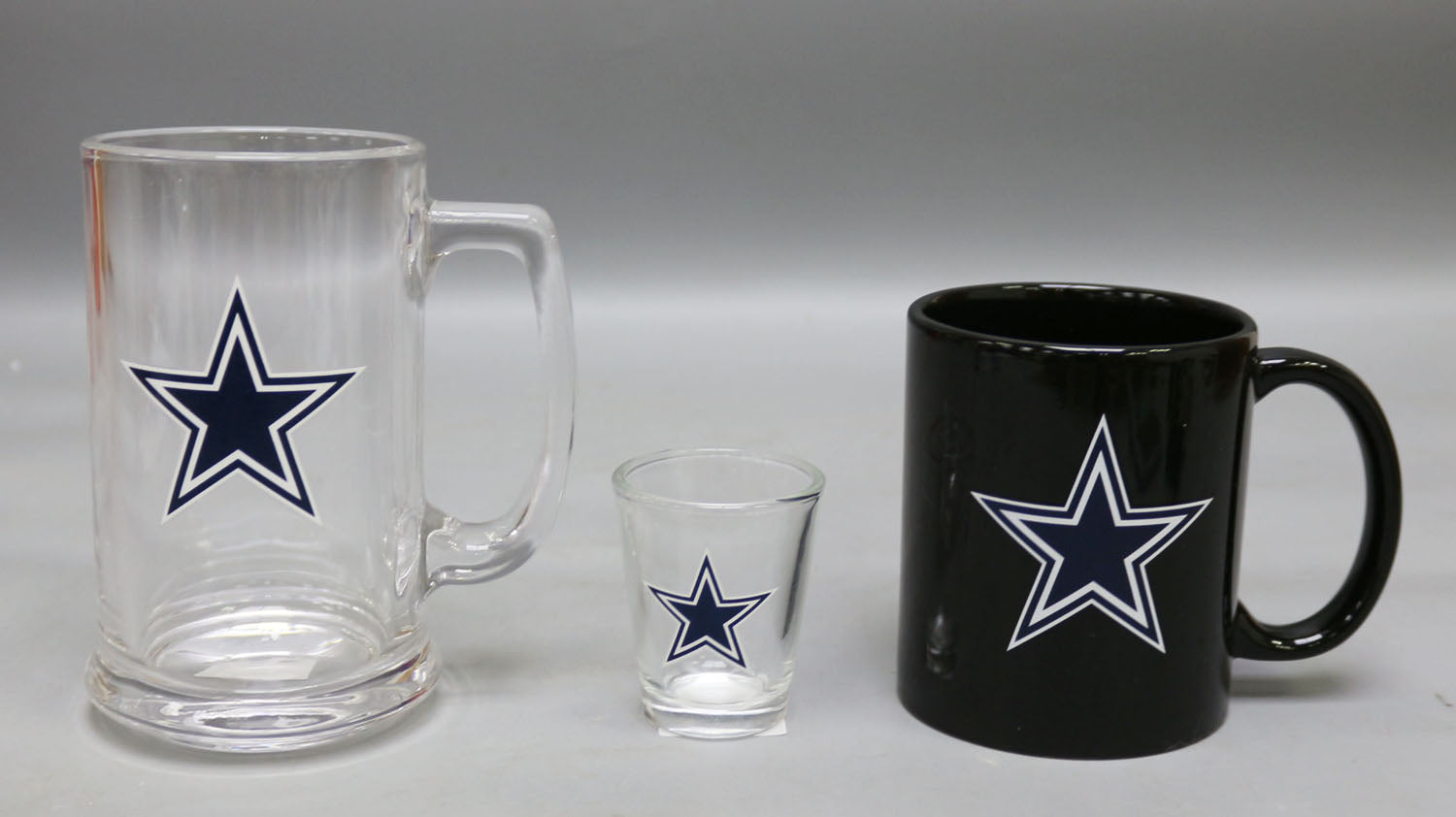 Dallas Cowboys 3-Piece Glassware Gift Set - Sports Collectibles, Sports Memorabilia, Sports Fan Shop, Sports Gifts