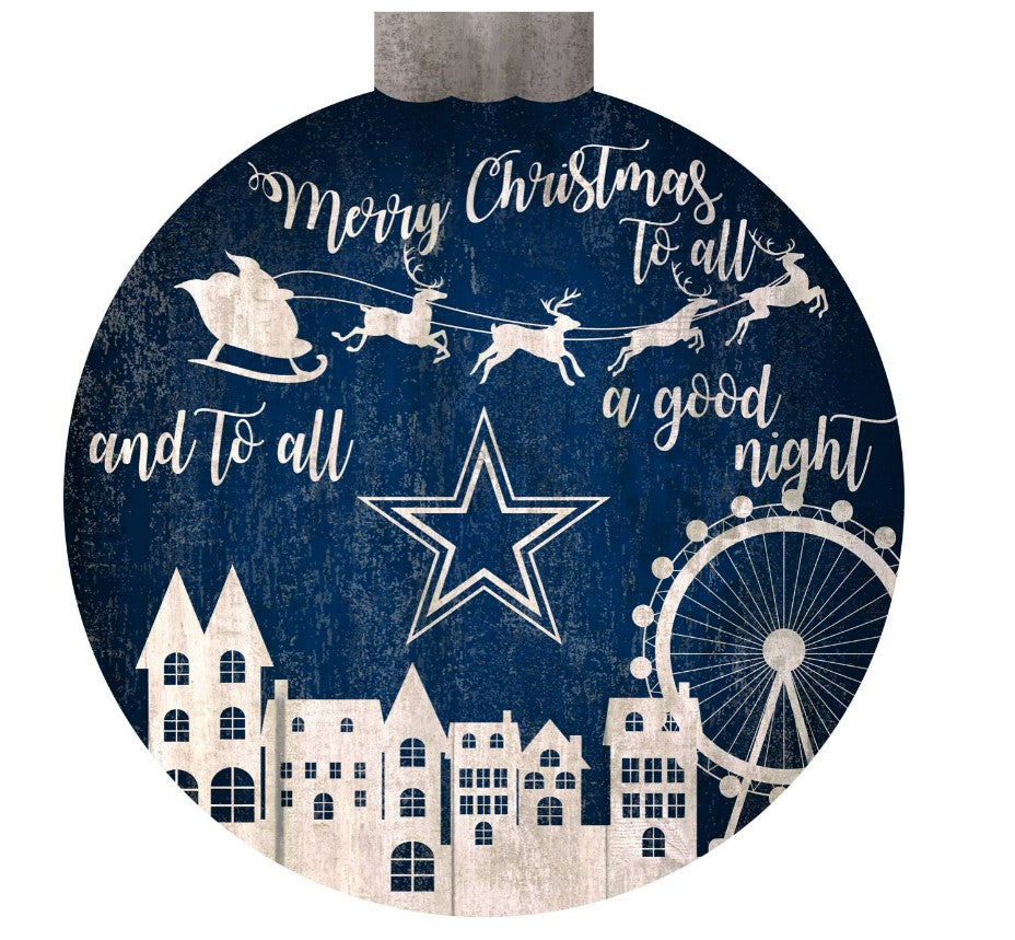 Dallas Cowboys 12" Christmas Village Wall Art Wood Sign - Sports Collectibles, Sports Memorabilia, Sports Fan Shop, Sports Gifts