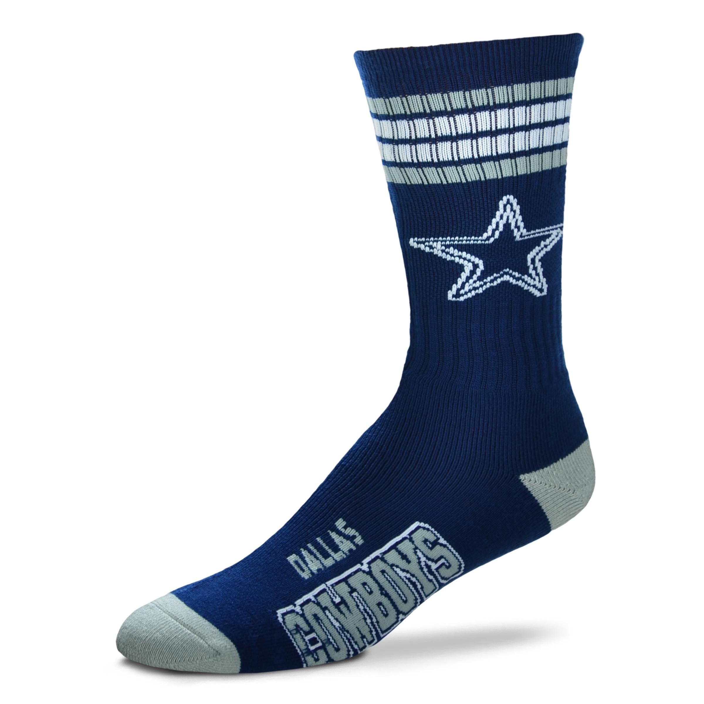 Dallas Cowboys Men's 4 Stripe Deuce Socks - Sports Collectibles, Sports Memorabilia, Sports Fan Shop, Sports Gifts