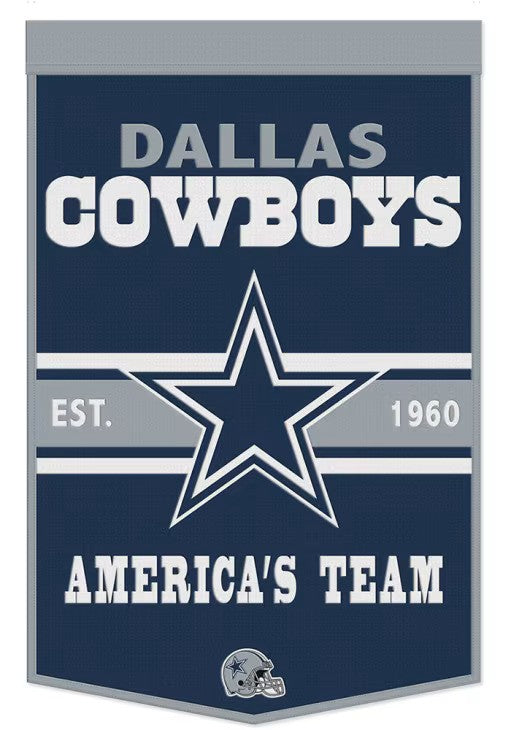 Dallas Cowboys 24" x 38" Primary Wool Banner - Sports Collectibles, Sports Memorabilia, Sports Fan Shop, Sports Gifts