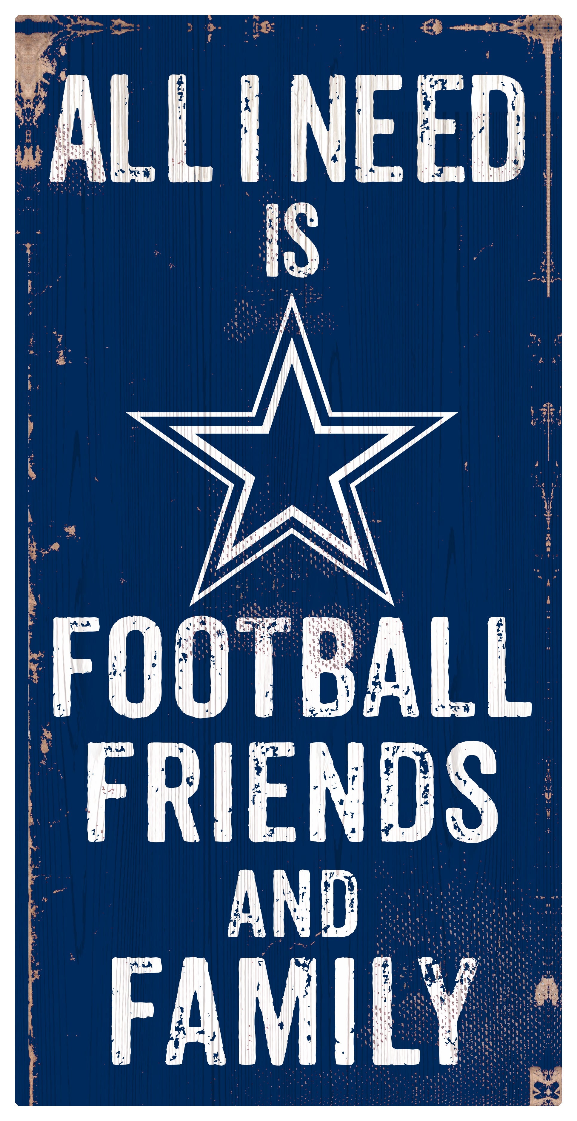 Dallas Cowboys Football, Friends, & Family Wood Sign - Sports Collectibles, Sports Memorabilia, Sports Fan Shop, Sports Gifts