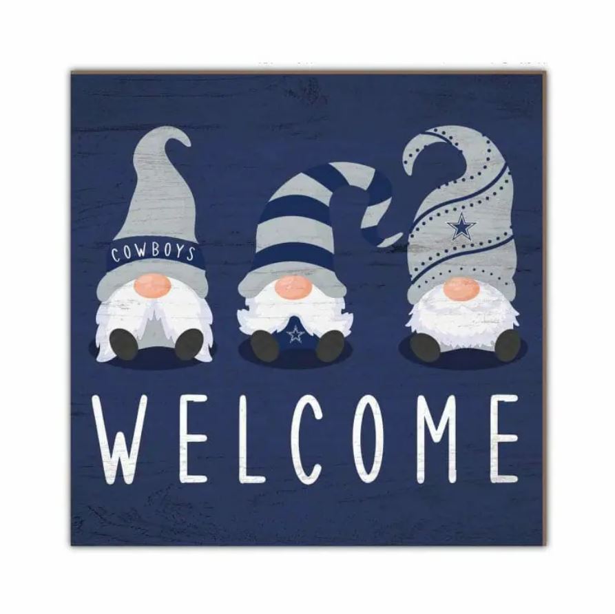 Dallas Cowboys Gnome 10" Welcome Wood Sign - Sports Collectibles, Sports Memorabilia, Sports Fan Shop, Sports Gifts