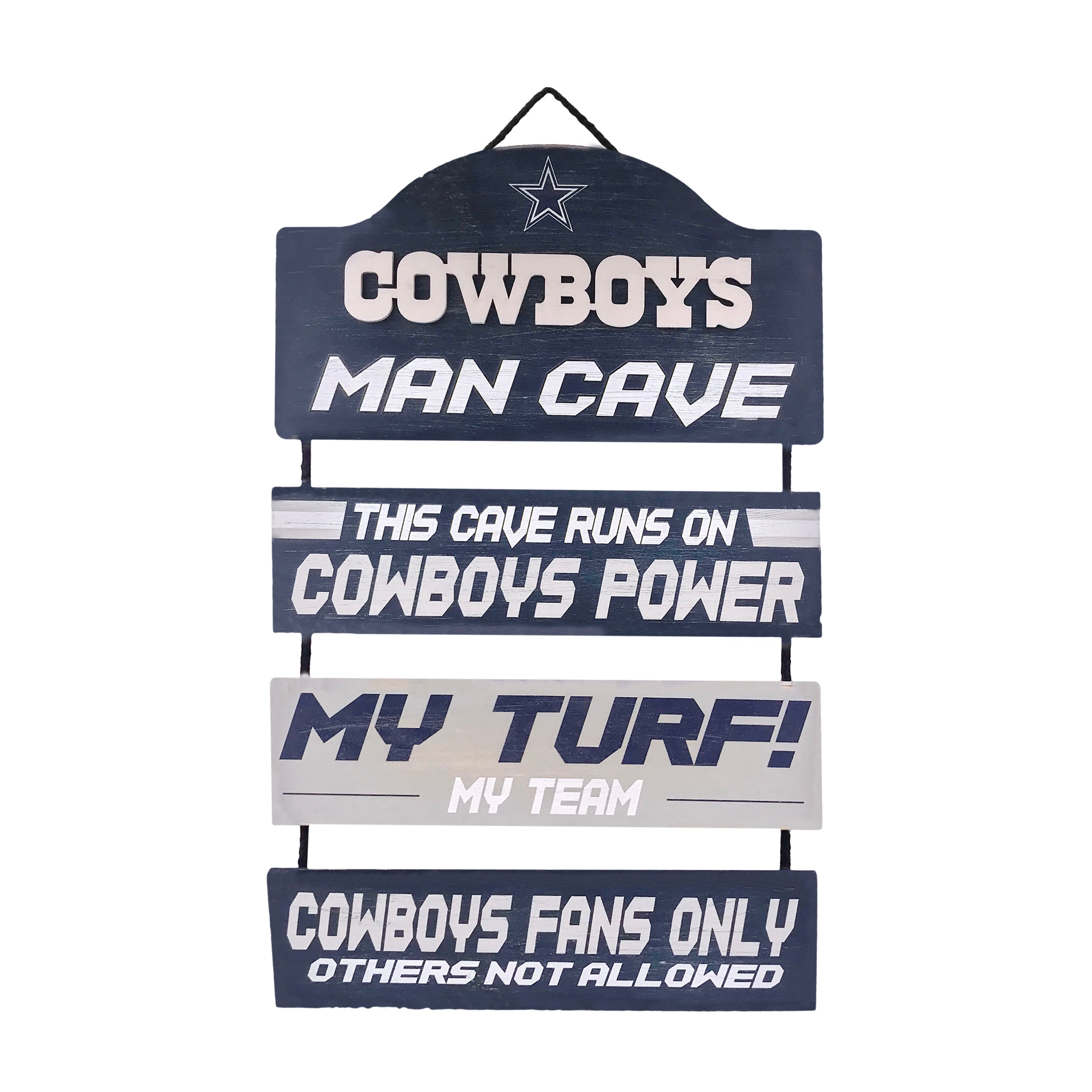 Dallas Cowboys Wooden Man Cave Dangle Sign - Sports Collectibles, Sports Memorabilia, Sports Fan Shop, Sports Gifts