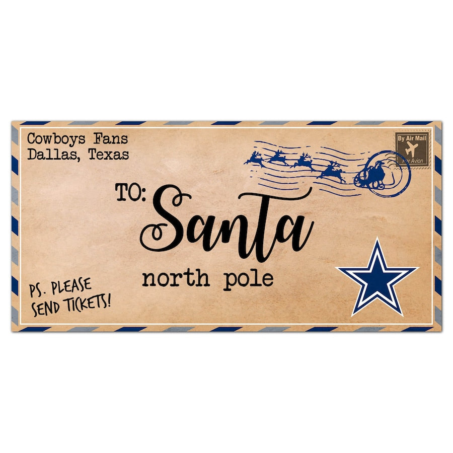 Dallas Cowboys 6'' x 12'' Letter to Santa Sign - Sports Collectibles, Sports Memorabilia, Sports Fan Shop, Sports Gifts