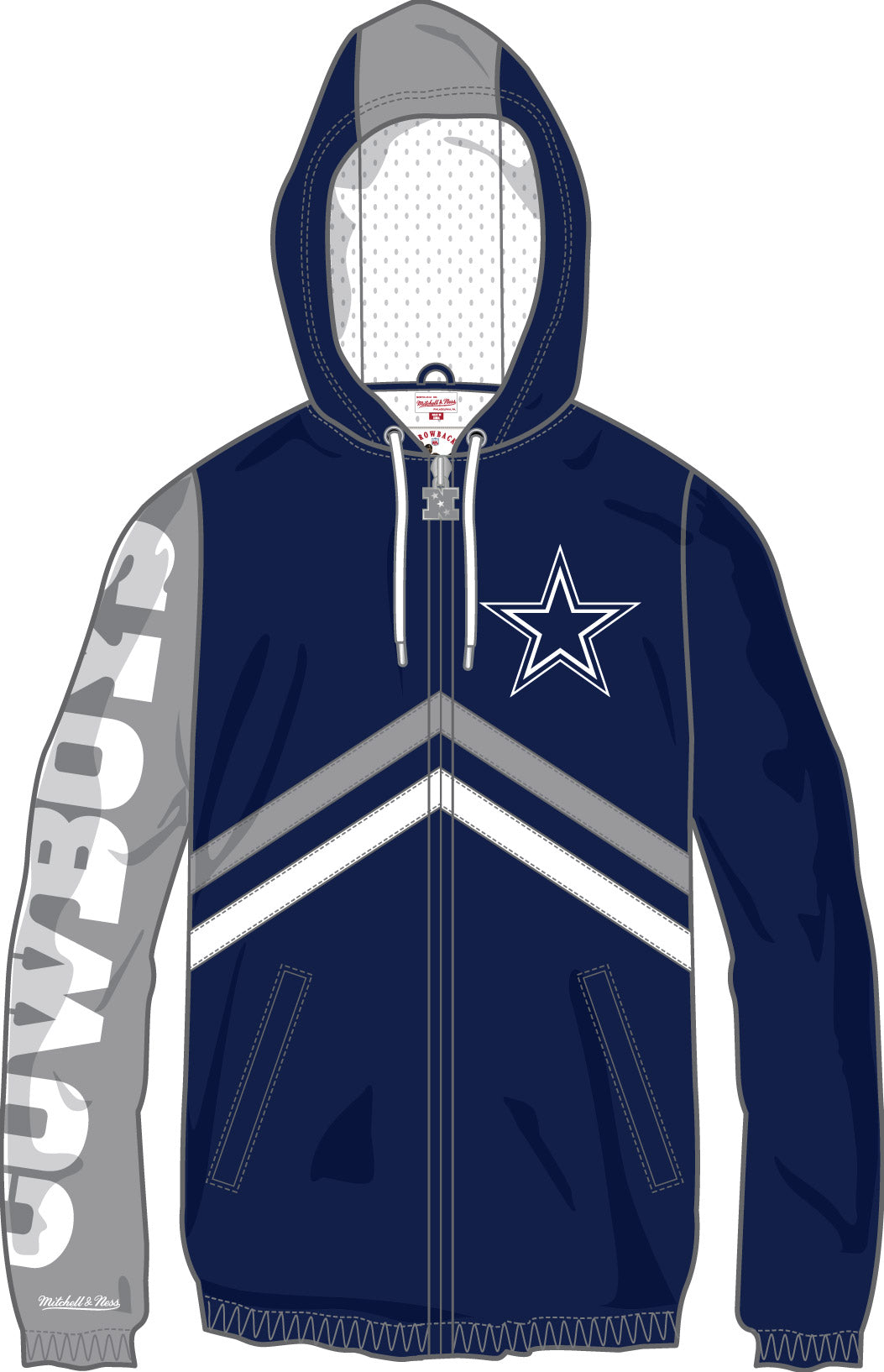 Dallas Cowboys Mitchell & Ness NFL Undeniable Full-Zip Windbreaker Jacket - Sports Collectibles, Sports Memorabilia, Sports Fan Shop, Sports Gifts