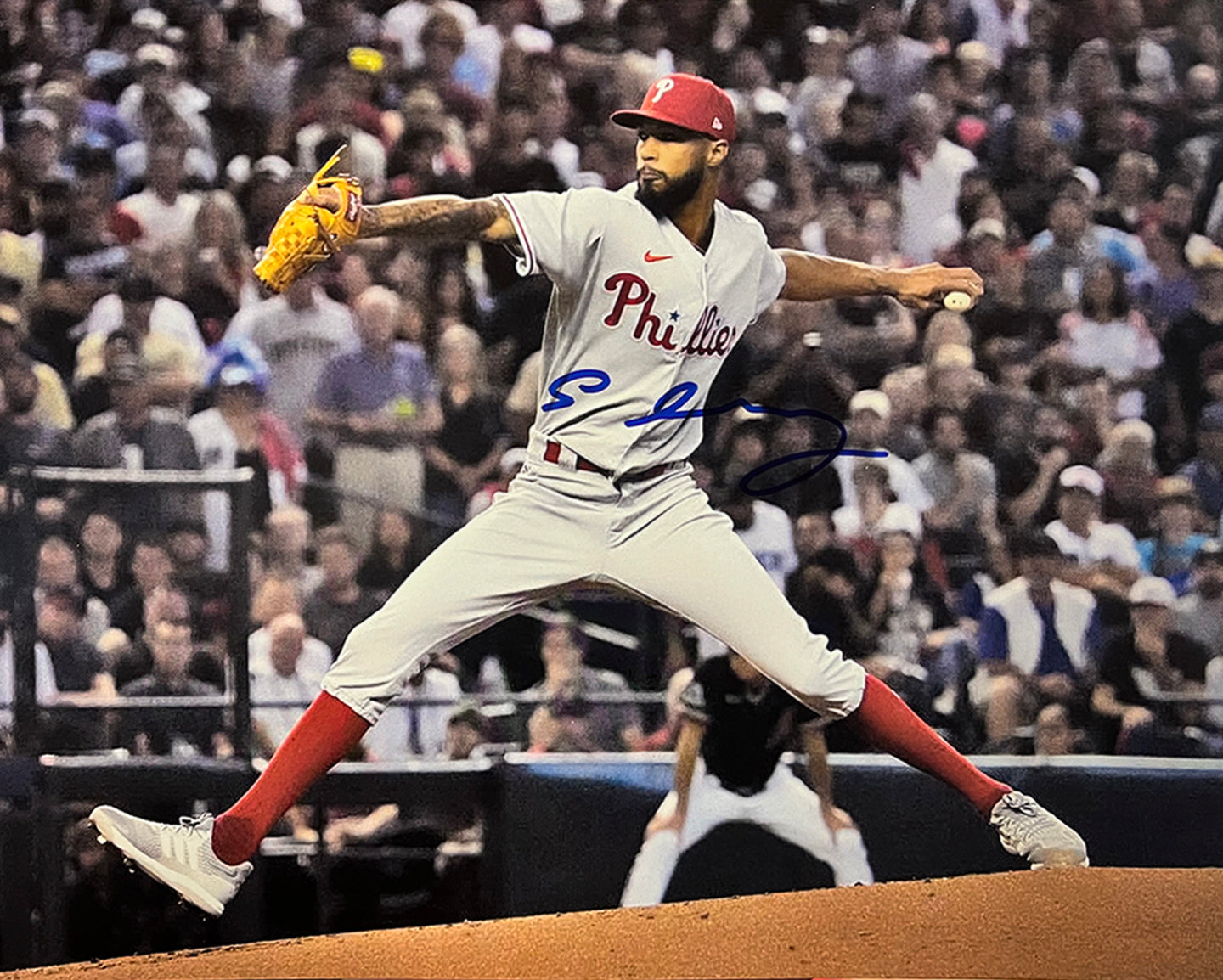 Cristopher Sanchez in Action Autographed Philadelphia Phillies 11" x 14" Baseball Photo - Sports Collectibles, Sports Memorabilia, Sports Fan Shop, Sports Gifts