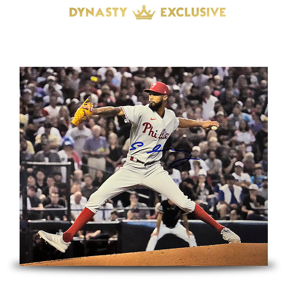 Cristopher Sanchez in Action Autographed Philadelphia Phillies 11" x 14" Baseball Photo - Sports Collectibles, Sports Memorabilia, Sports Fan Shop, Sports Gifts
