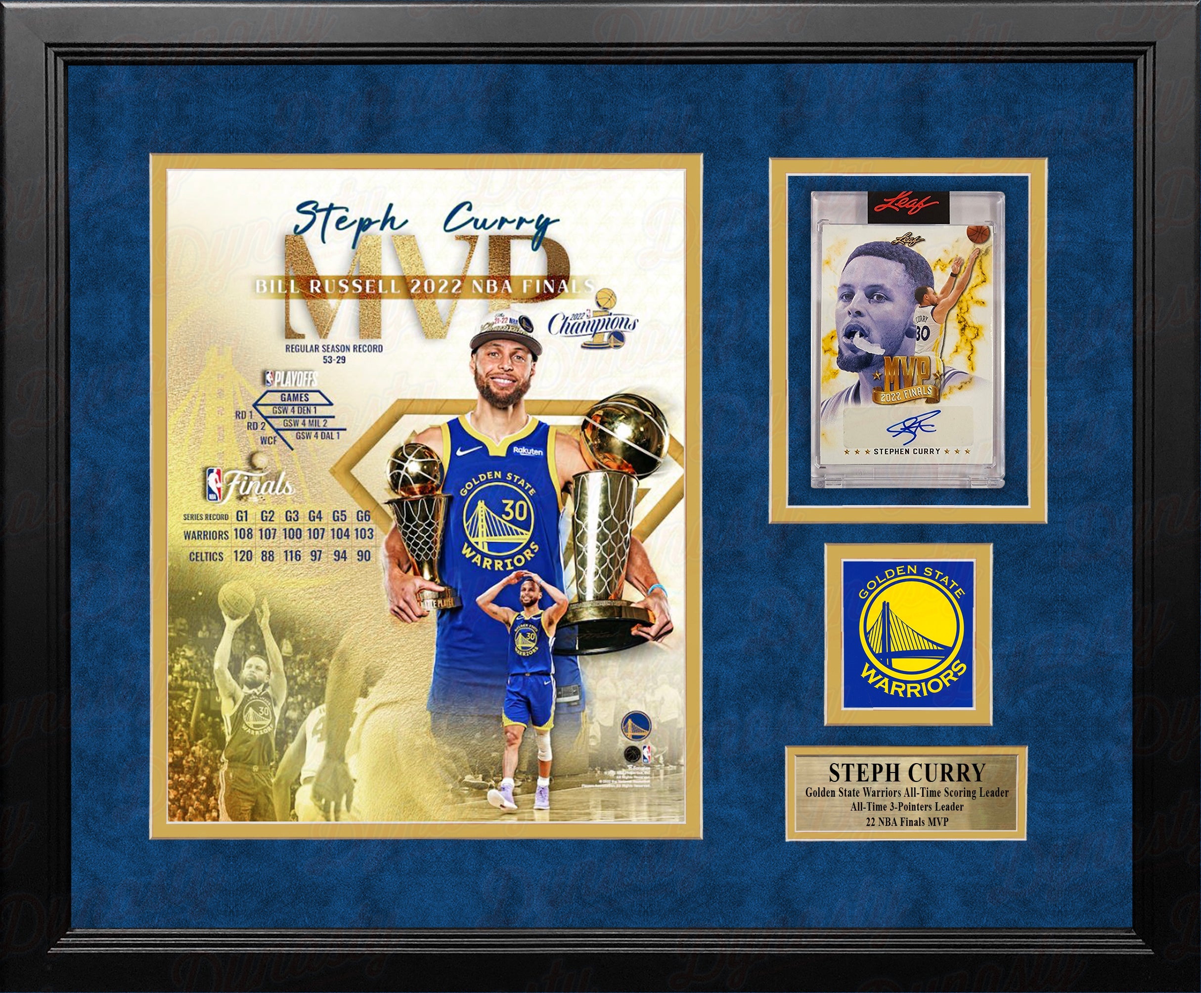 Steph Curry Finals MVP Photo & Autographed Card Golden State Warriors Framed Collage - 1/316 - Sports Collectibles, Sports Memorabilia, Sports Fan Shop, Sports Gifts