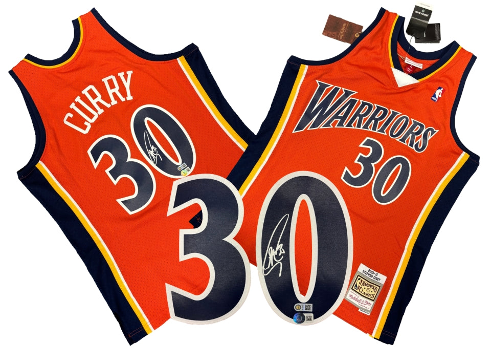 Golden State Warriors Steph Curry Signed Autograph Licensed Mitchell & Ness Jersey Size L - BAS Beckett COA - Sports Collectibles, Sports Memorabilia, Sports Fan Shop, Sports Gifts