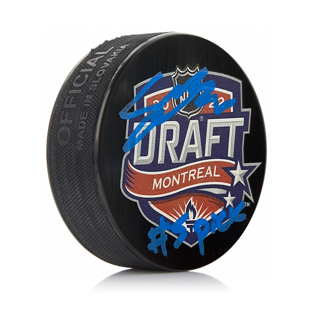 Cutter Gauthier Anaheim Ducks Autographed NHL Hockey 2022 Draft Puck with #5 Pick Inscription - Sports Collectibles, Sports Memorabilia, Sports Fan Shop, Sports Gifts