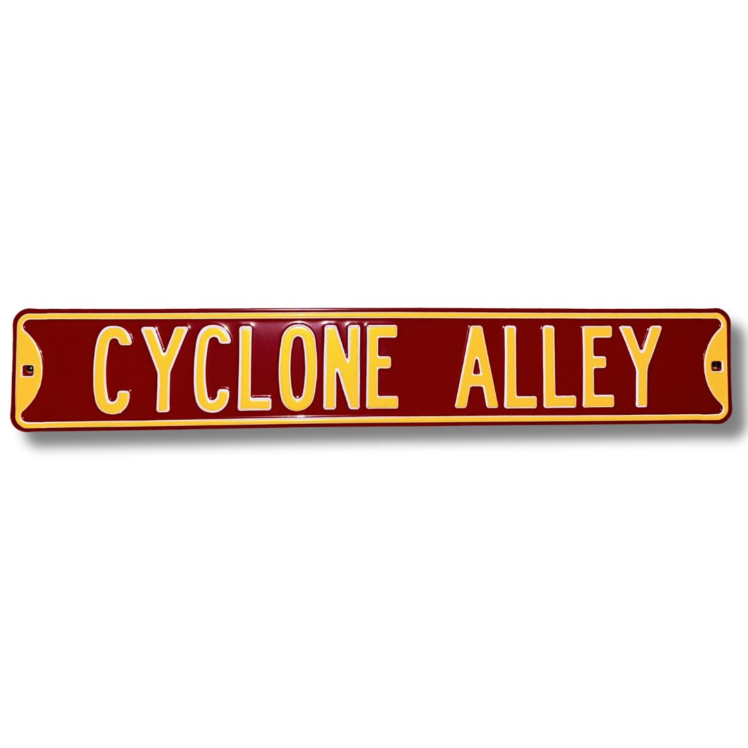 Iowa State Cyclones - CYCLONE ALLEY - Embossed Steel Street Sign
