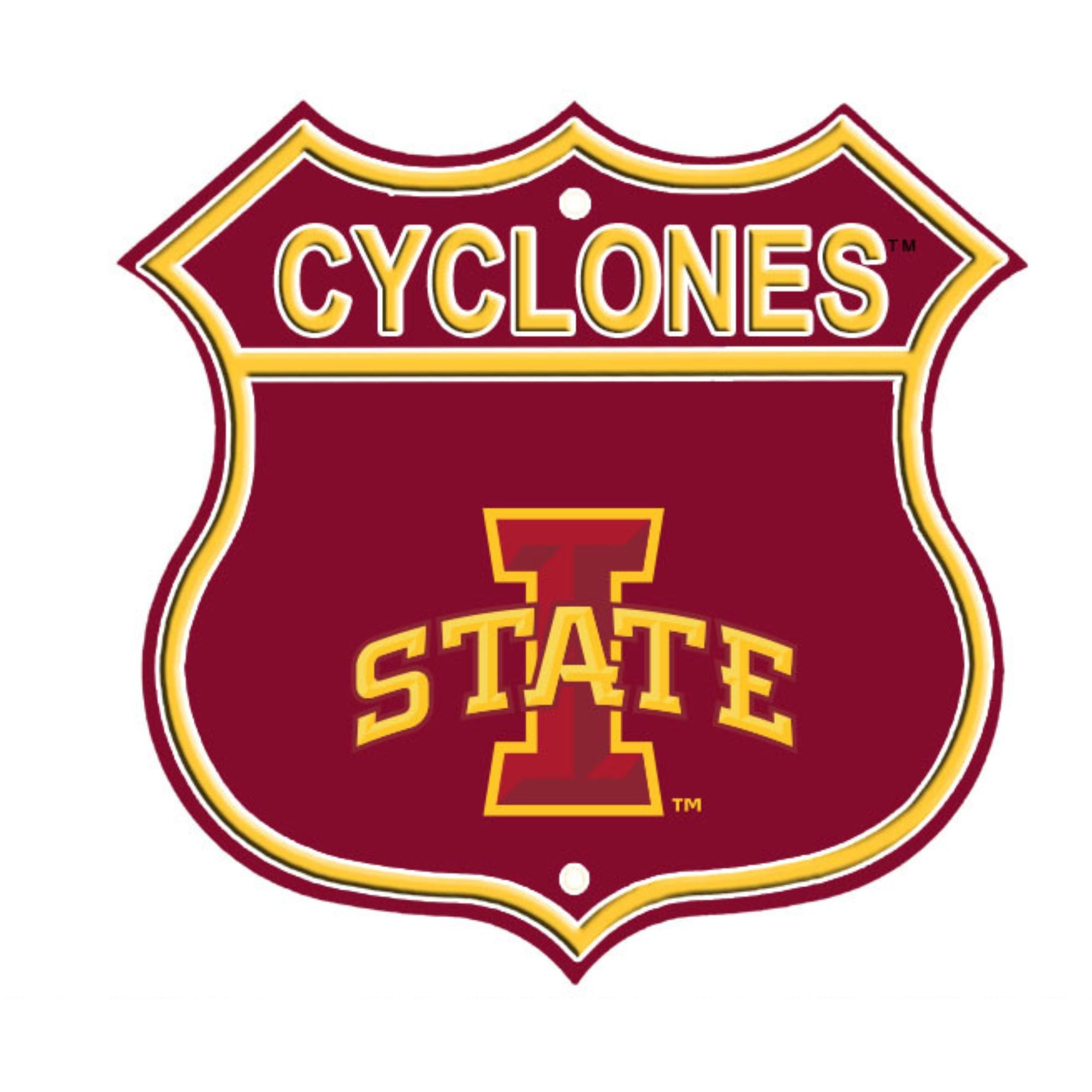 Iowa State Cyclones Embossed Steel Route Sign