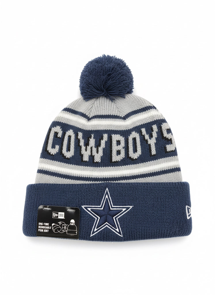 Men's New Era Navy Dallas Cowboys Classic Cuffed Knit Hat with Pom - Sports Gifts, Sports Memorabilia, Sports Collectibles, Fan Shop