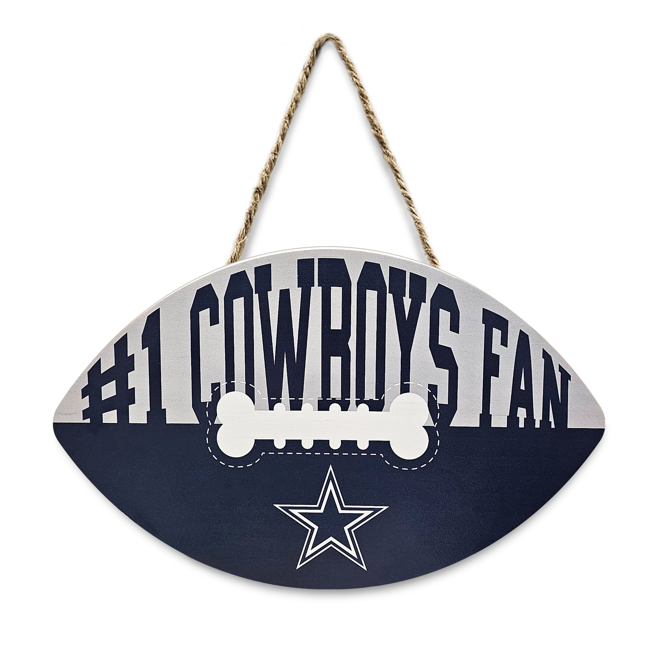 DALLAS COWBOYS FOOTBALL SHAPE SIGN