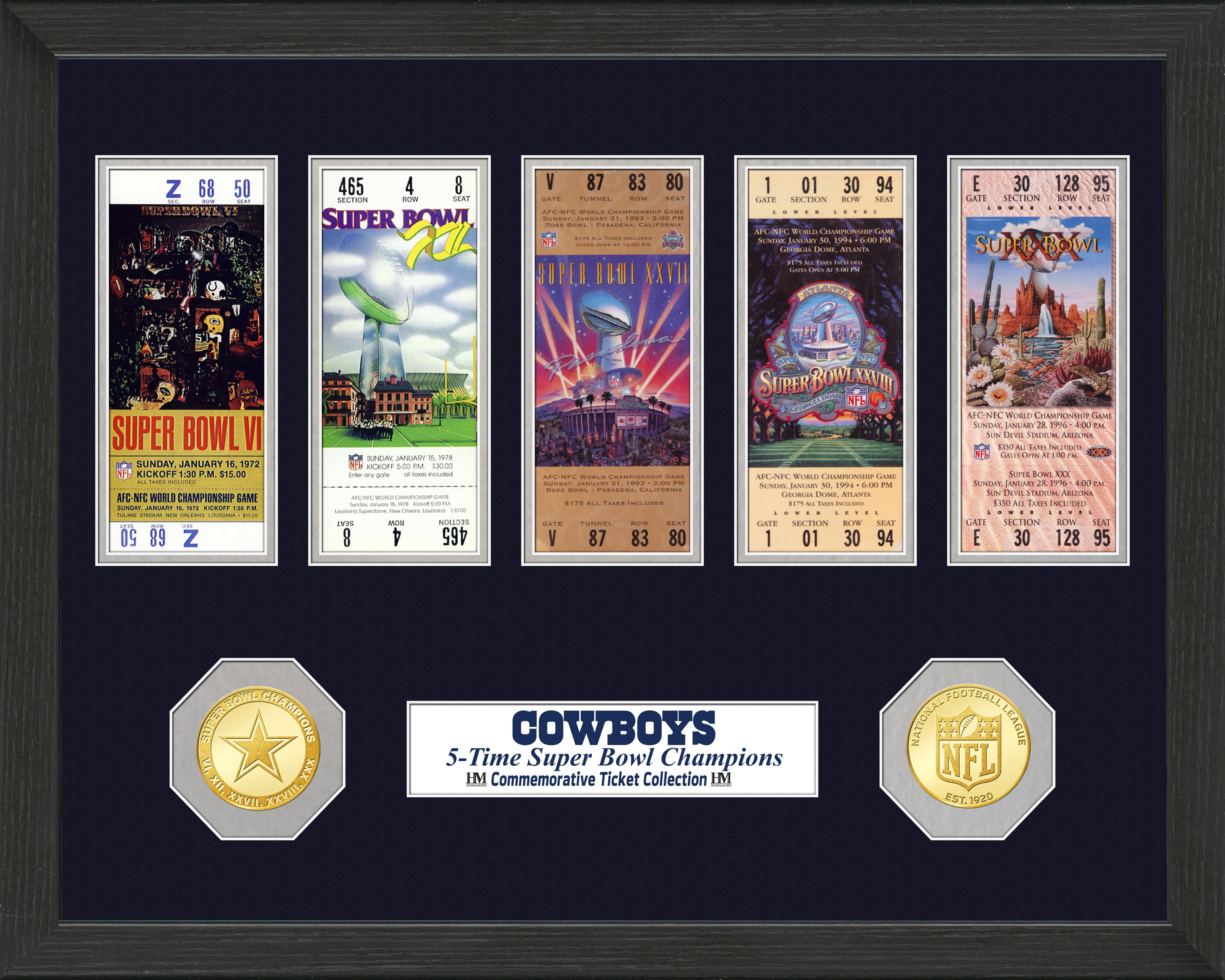 Dallas Cowboys SB Championship Ticket Collection - Sports Collectibles, Sports Memorabilia, Sports Fan Shop, Sports Gifts
