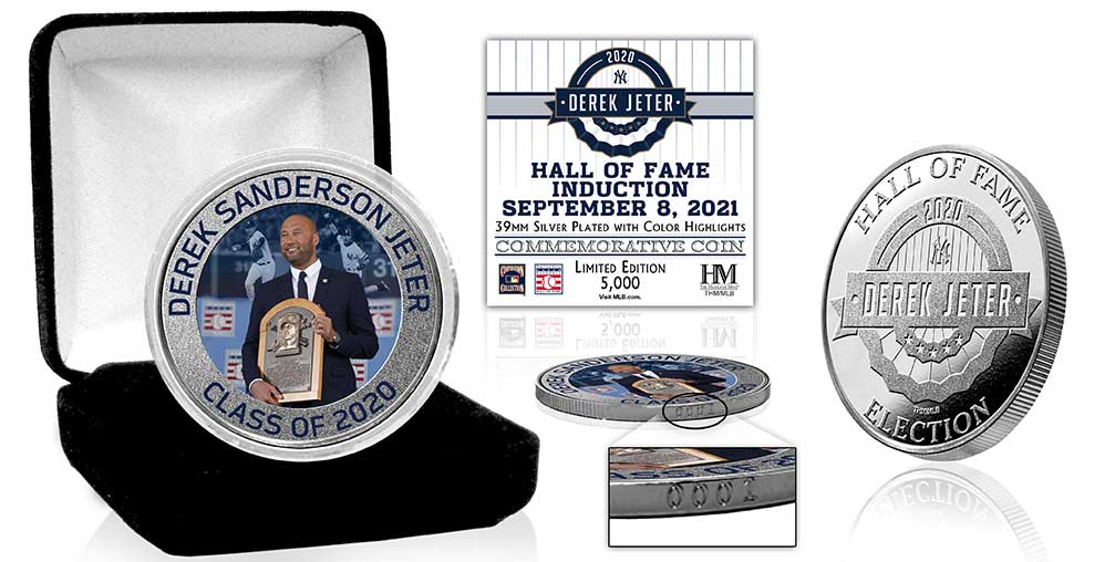 Derek Jeter Induction Day Silver Mint Coin - Sports Collectibles, Sports Memorabilia, Sports Fan Shop, Sports Gifts